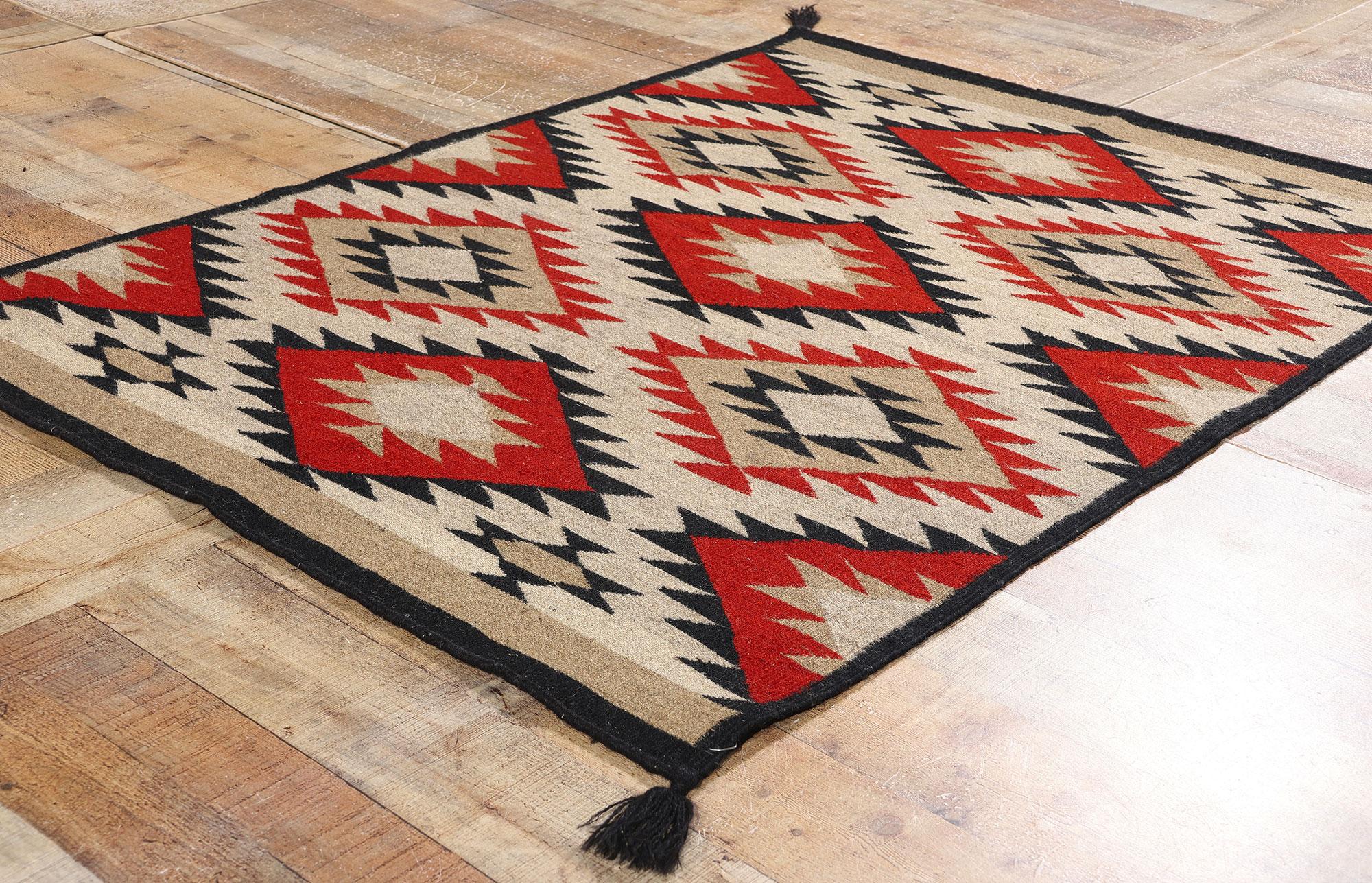 XXI secolo e contemporaneo Nuovo tappeto a trama piatta Southwest Modern Eye Dazzler Navajo-Style in vendita