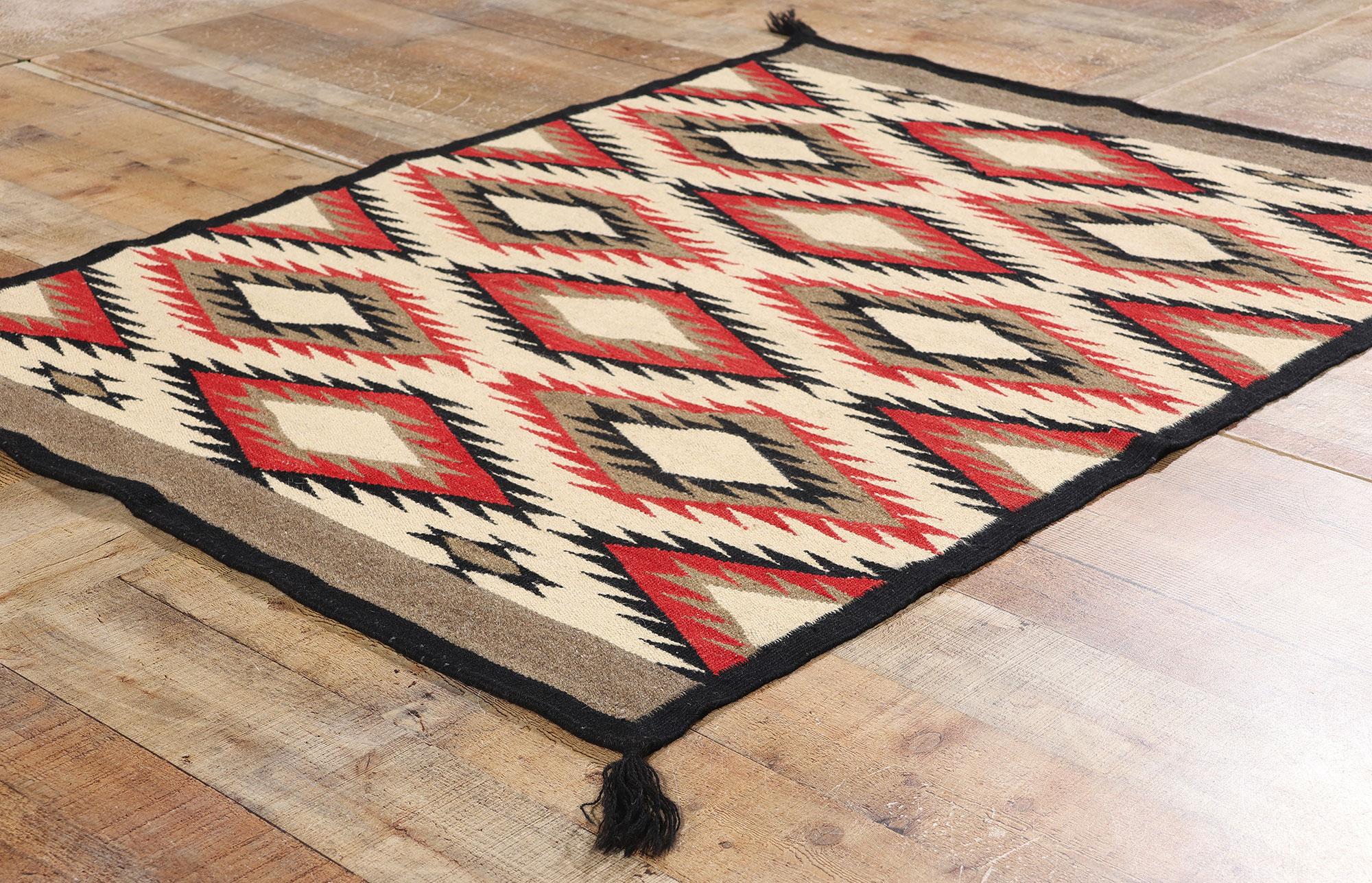 XXI secolo e contemporaneo Nuovo tappeto a trama piatta Southwest Modern Eye Dazzler Navajo-Style in vendita