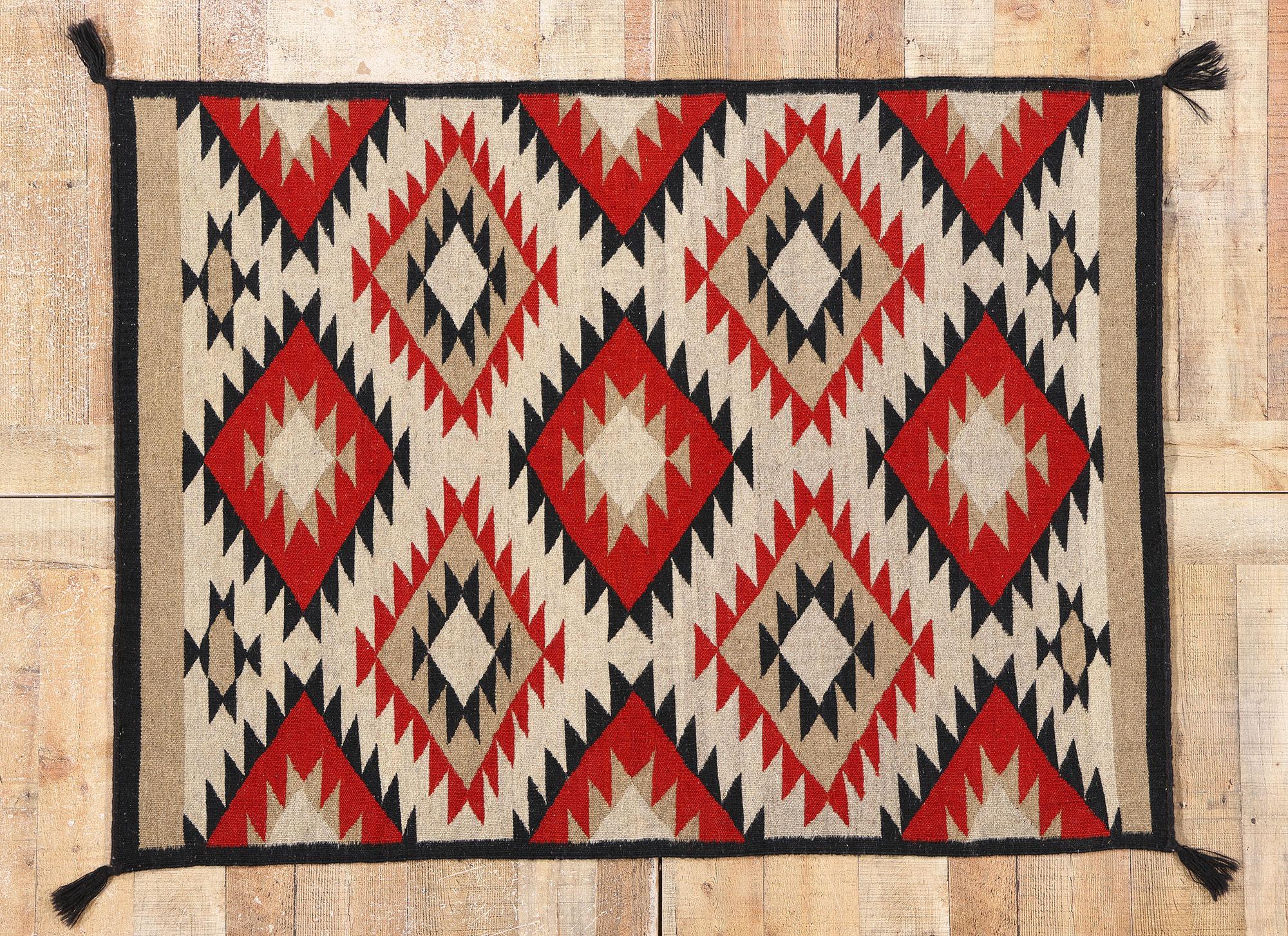 Nuovo tappeto a trama piatta Southwest Modern Eye Dazzler Navajo-Style in vendita 1