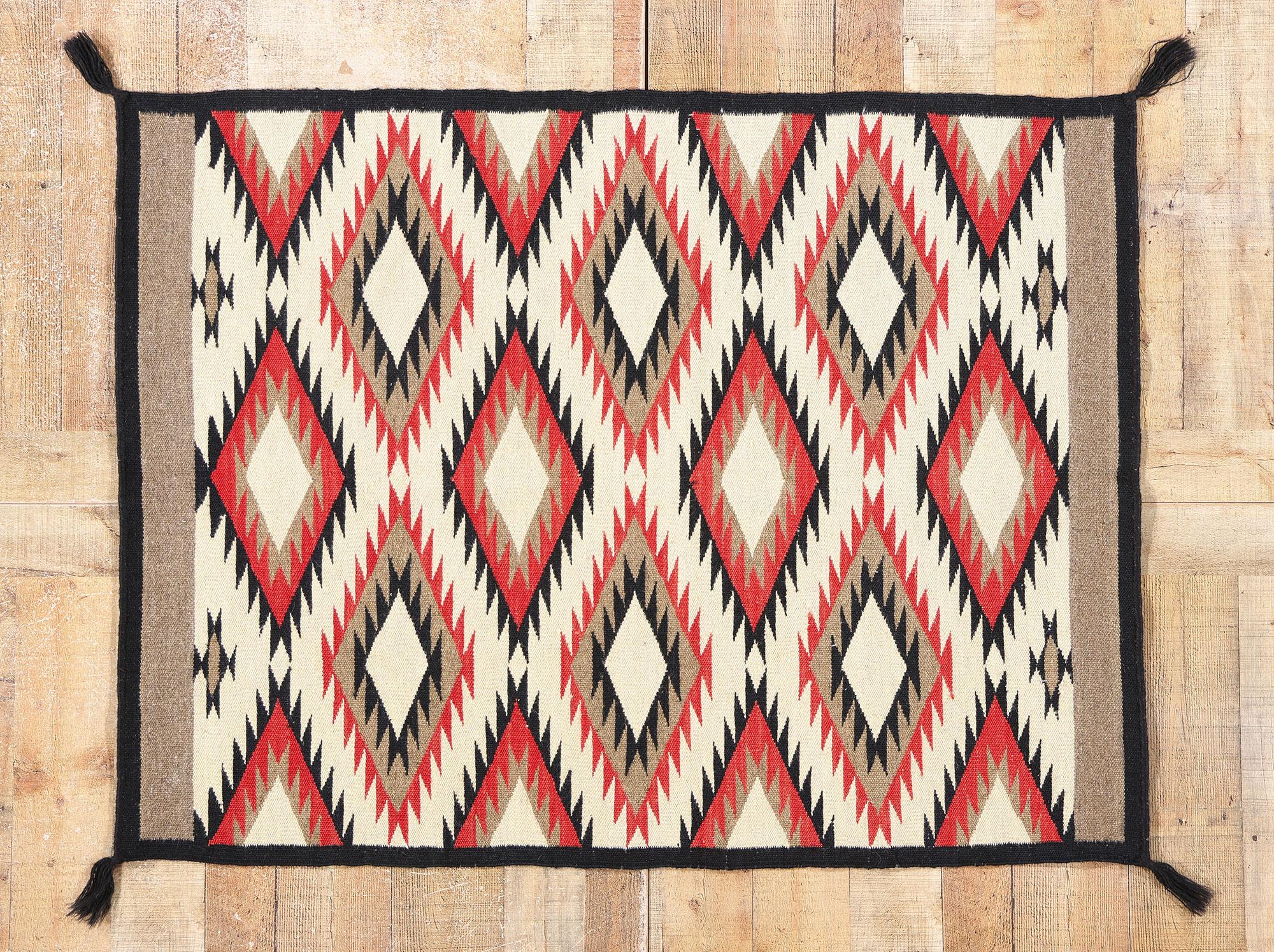 Nuovo tappeto a trama piatta Southwest Modern Eye Dazzler Navajo-Style in vendita 1