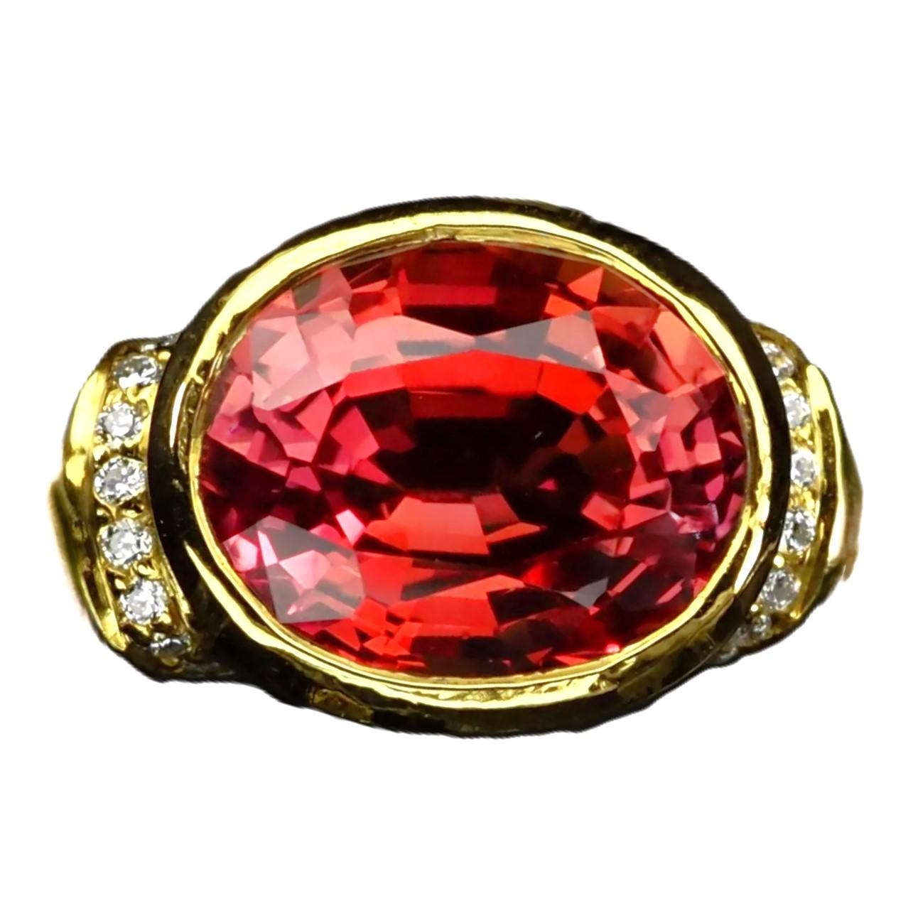 Neu Sri Lanka 10,20 Karat Padparadscha Saphir Y vergoldet  Sterling Ring 3