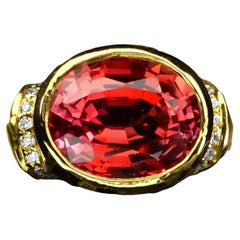 Neu Sri Lanka 10,20 Karat Padparadscha Saphir Y vergoldet  Sterling Ring