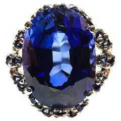 Neuer Sri Lanka 10,20 Karat königsblauer Saphir Sterling Ring Größe 6,5