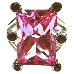 New Sri Lanka 11 Carat Baby Pink & Dark Pink Sapphire Sterling Ring