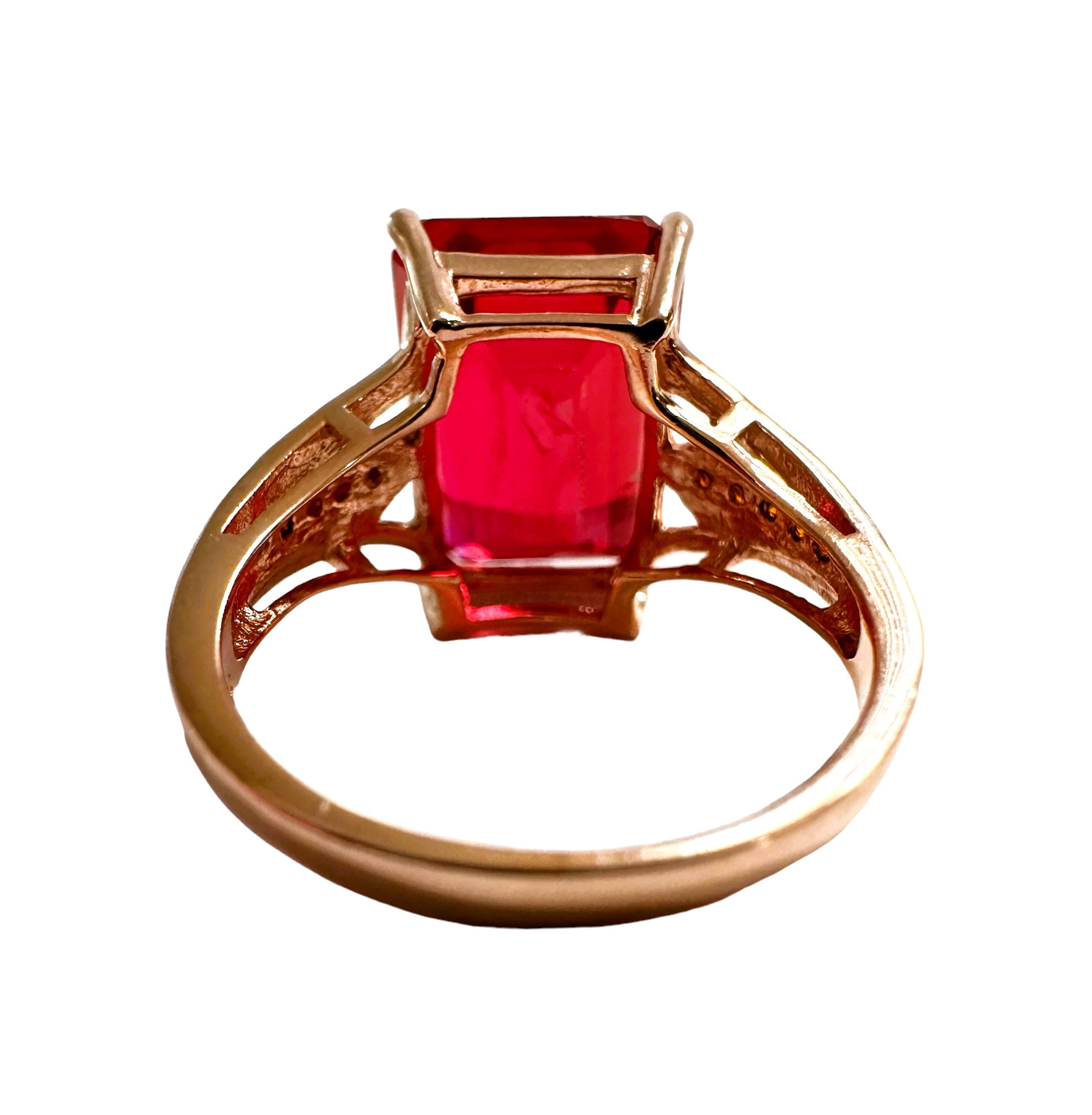 New Sri Lanka 13.0 Ct Pink Padparadscha Sapphire RGold Plated  Sterling Ring 1