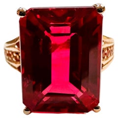 New Sri Lanka 13.0 Ct Pink Padparadscha Sapphire RGold Plated  Sterling Ring