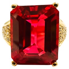 New Sri Lanka 13.0 Ct Pink Padparadscha Sapphire RGold Plated  Sterling Ring