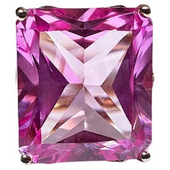 Neuer Sri Lanka 15,90 Karat Babyrosa Saphir Gelbgold vergoldet  Sterling Ring