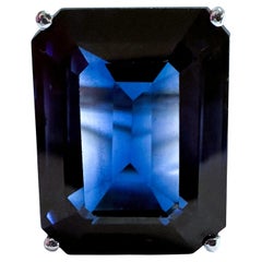 New Sri Lanka 21.95 ct Royal Blue Sapphire Sterling Ring Size 7.5