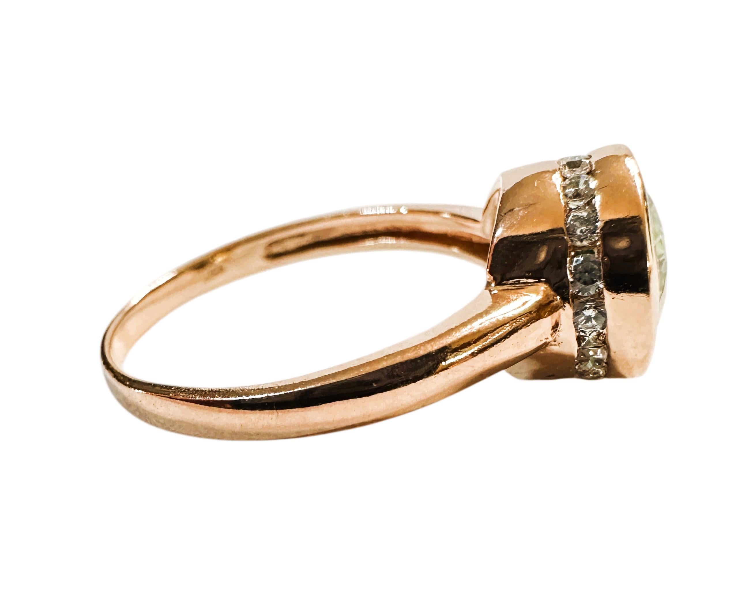 Nuovo anello in oro rosa PL Sterling con zaffiro verde da 3,10 carati dello Sri Lanka In condizioni Nuovo in vendita a Eagan, MN