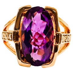 New Sri Lanka 3.10 ct Blue Purple Spinel Rose Gold Plated Sapphire Sterling Ring