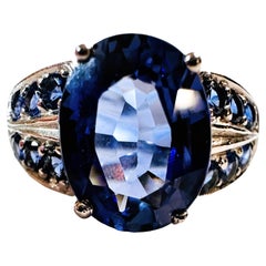 Neuer Sri Lanka 4,20 Karat Blauer Saphir Sterling Ring Größe 7,25
