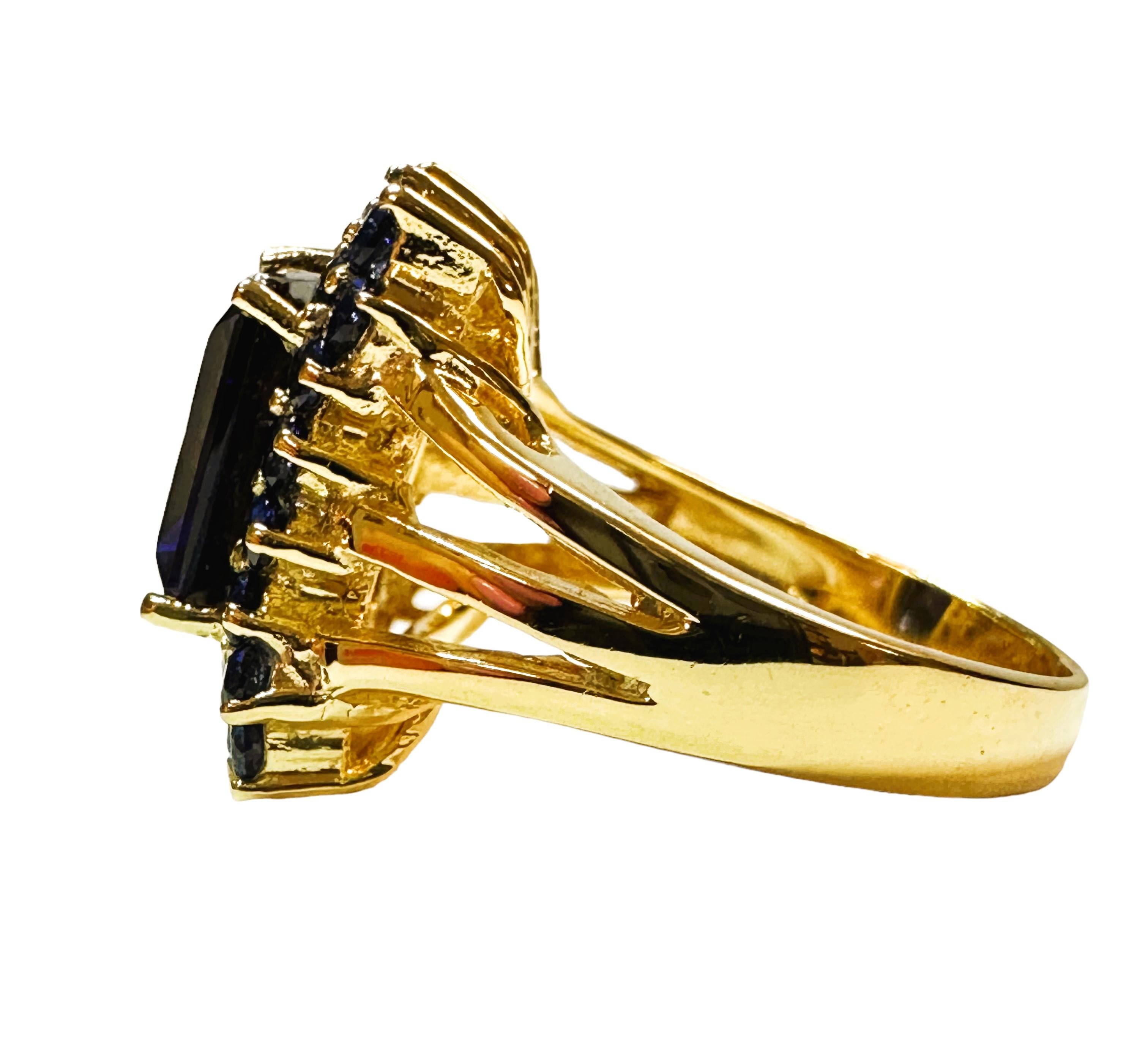 Neuer Sri Lanka 4,70 Karat Dunkelblauer Saphir Roségold vergoldeter Sterling-Ring Damen