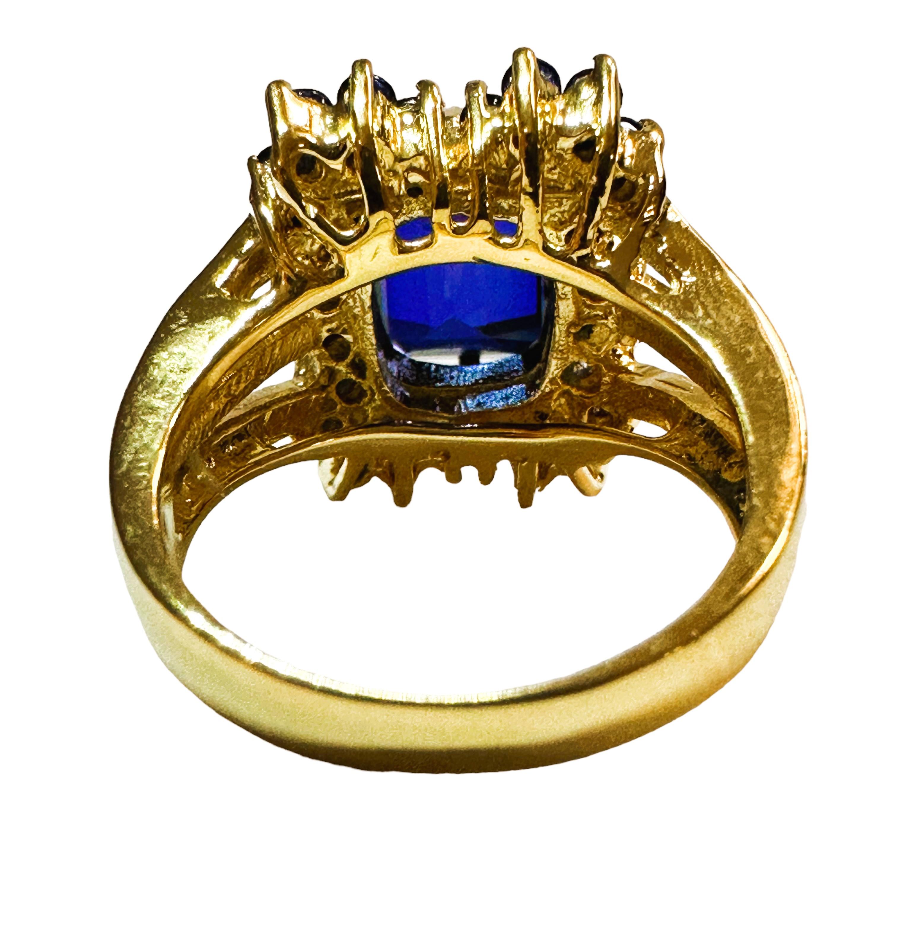 Neuer Sri Lanka 4,70 Karat Dunkelblauer Saphir Roségold vergoldeter Sterling-Ring 2