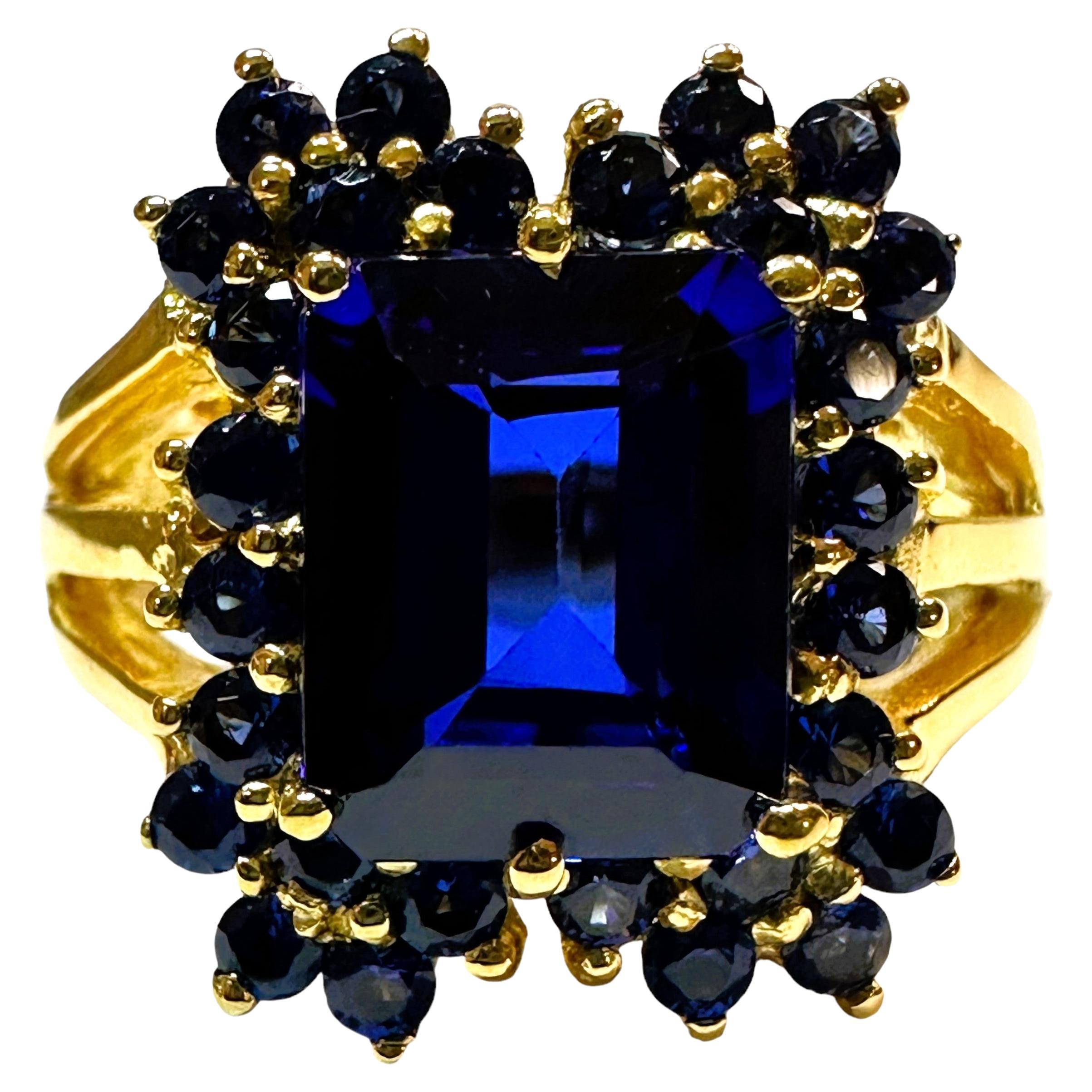 Neuer Sri Lanka 4,70 Karat Dunkelblauer Saphir Roségold vergoldeter Sterling-Ring
