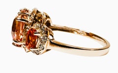 New Sri Lanka 5.10 Ct Salmon Pink & Orange Sapphire RGold Plated Sterling Ring