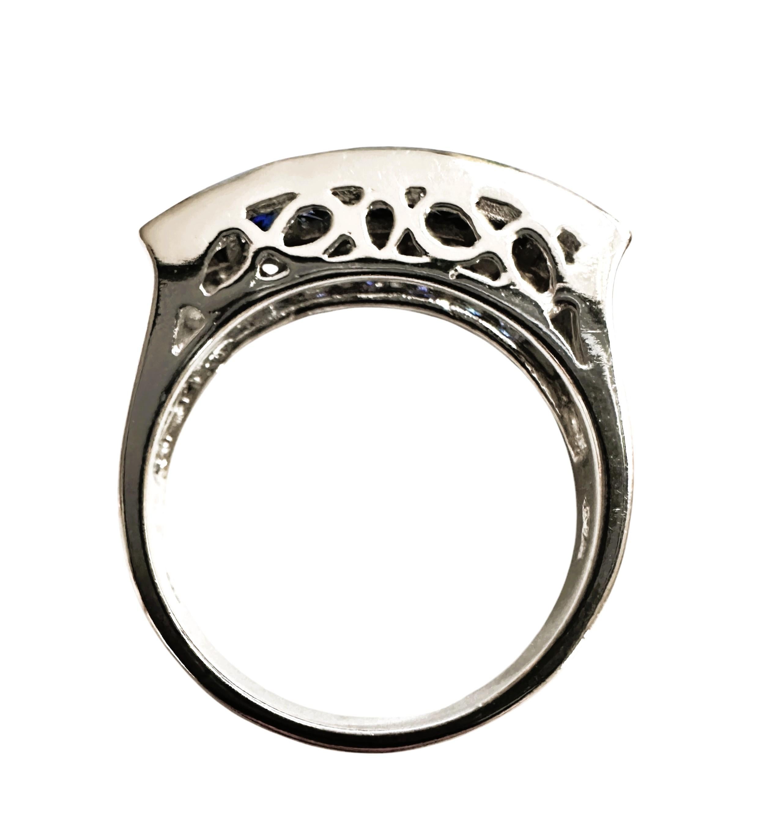 Nuevo Sri Lanka 7 Piedras 2.10 Quilates Zafiro Azul Anillo de Esterlina Talla 7 Corte princesa en venta
