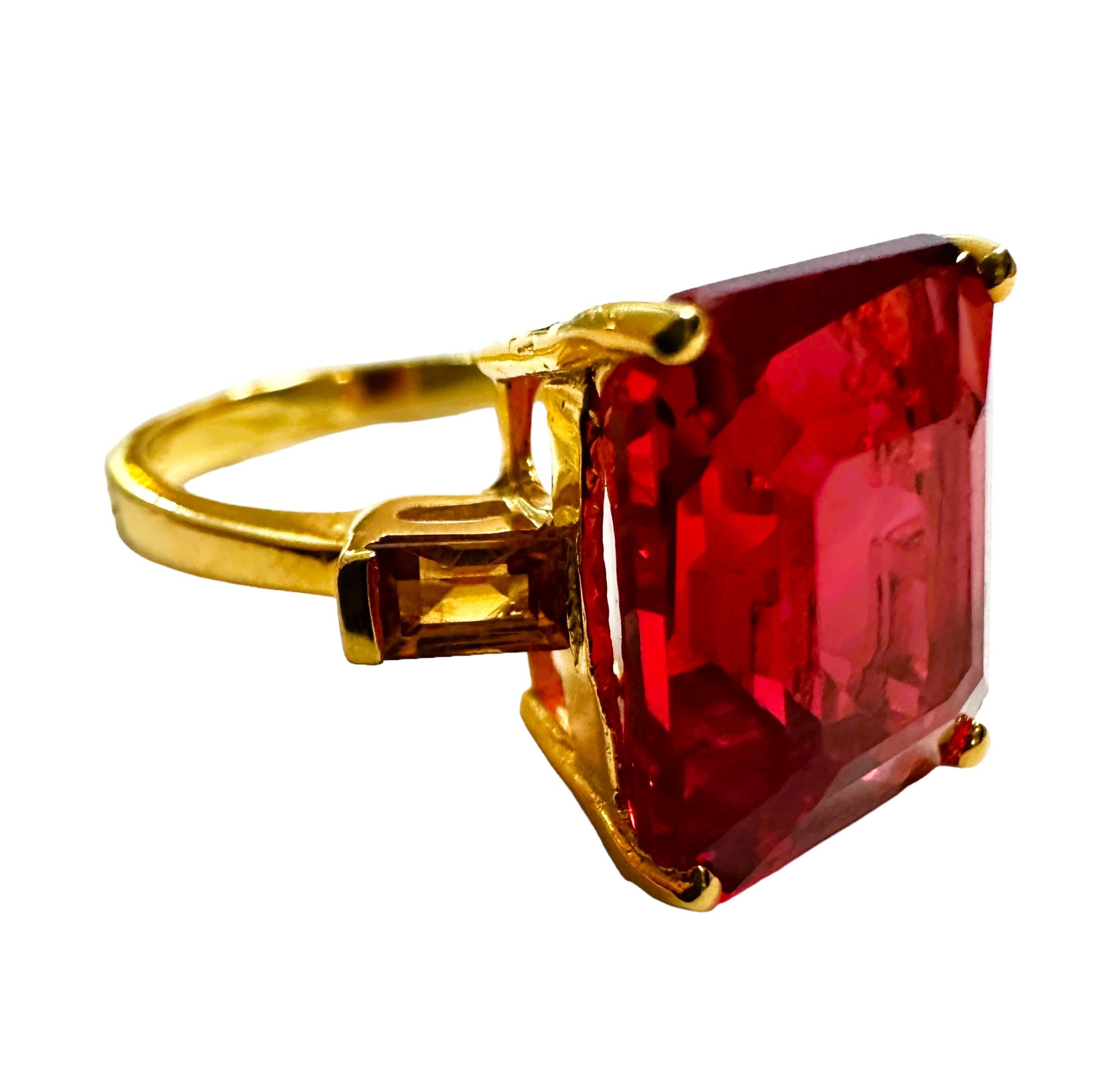 Neu Sri Lanka 7,10 Karat Rosa Padparadscha Saphir Y vergoldet  Sterling Ring Damen