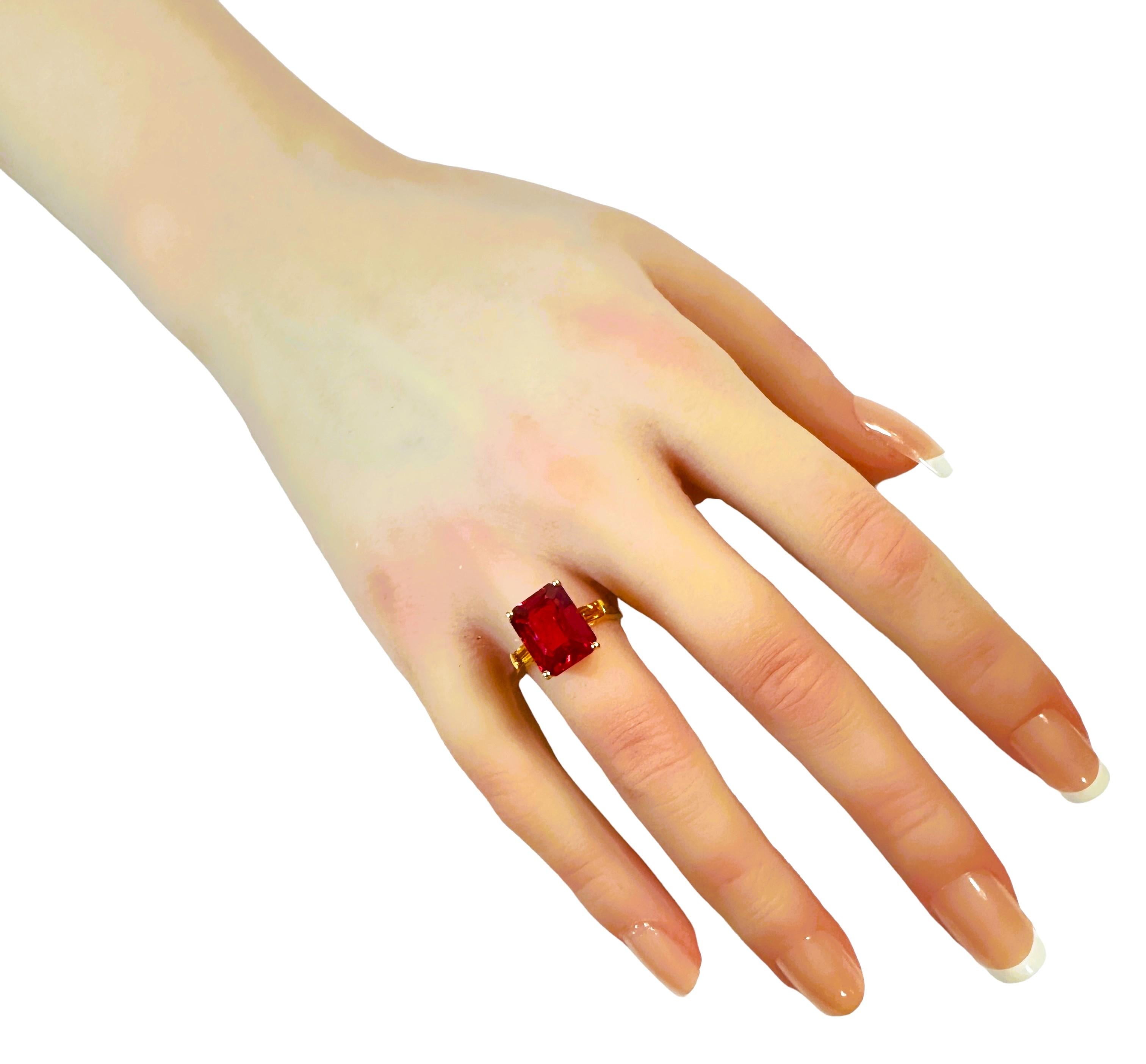 Neu Sri Lanka 7,10 Karat Rosa Padparadscha Saphir Y vergoldet  Sterling Ring 1