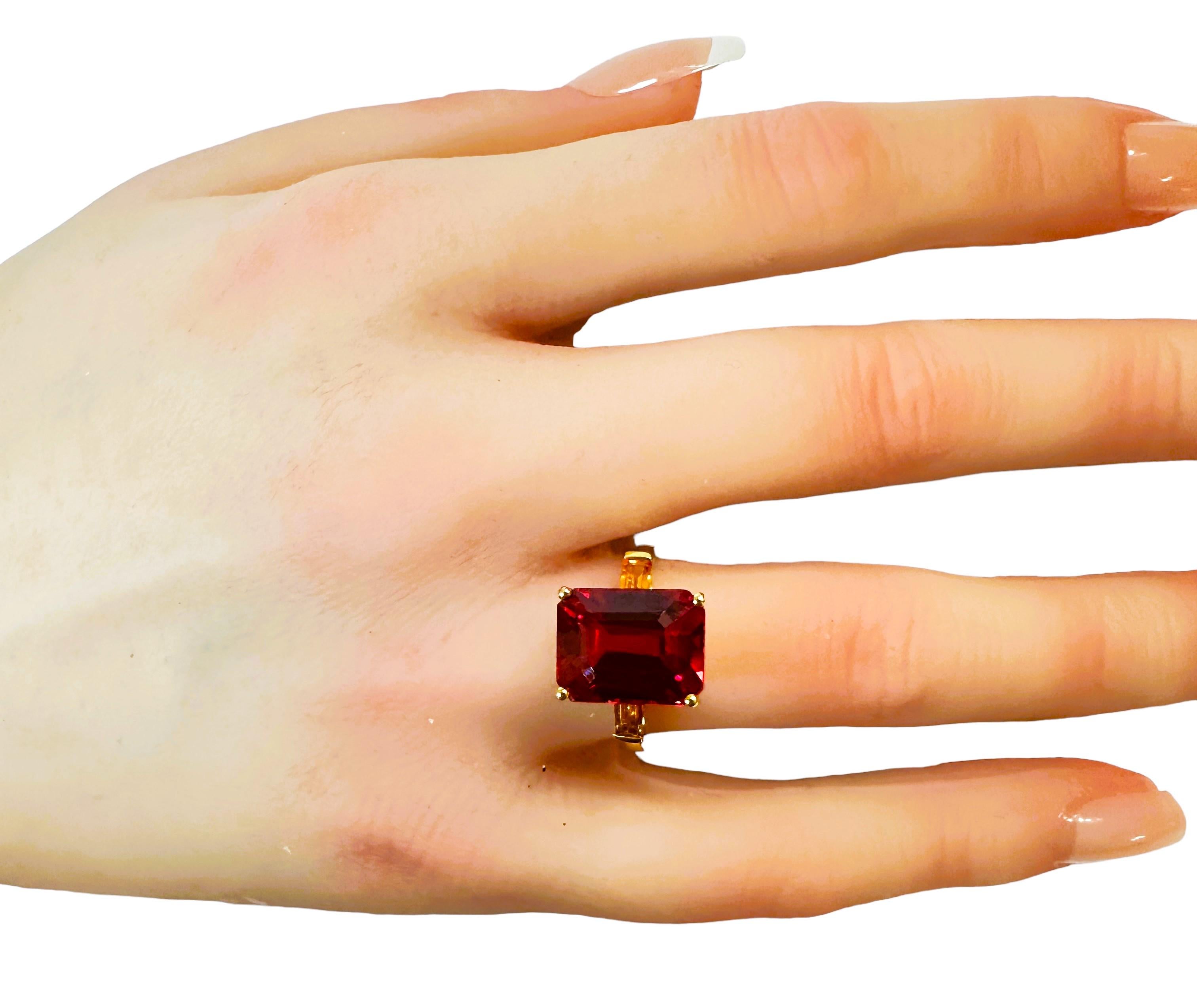 Neu Sri Lanka 7,10 Karat Rosa Padparadscha Saphir Y vergoldet  Sterling Ring 2