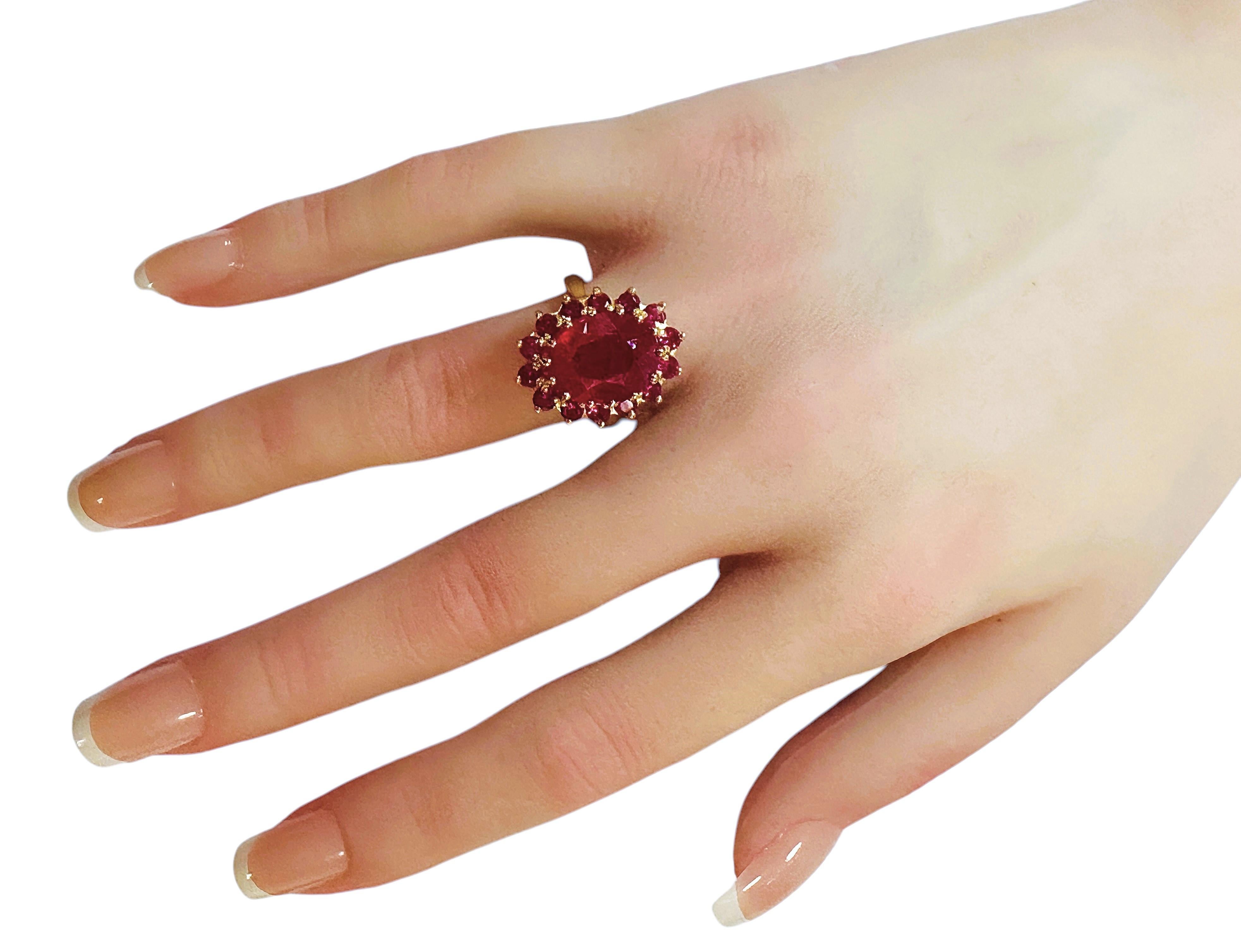 Women's New Sri Lanka 7.90 Ct Red Sapphire Yellow Gold Plated Sterling Ring