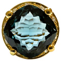 New Sri Lanka 8.5 Ct Denim Blue Sapphire Yellow Gold Plated Sterling Ring