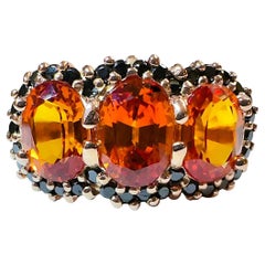 New SriLanka 5.67 Ct Fanta Spessartite Garnet 
Spinel RGold Plate Sterling Ring