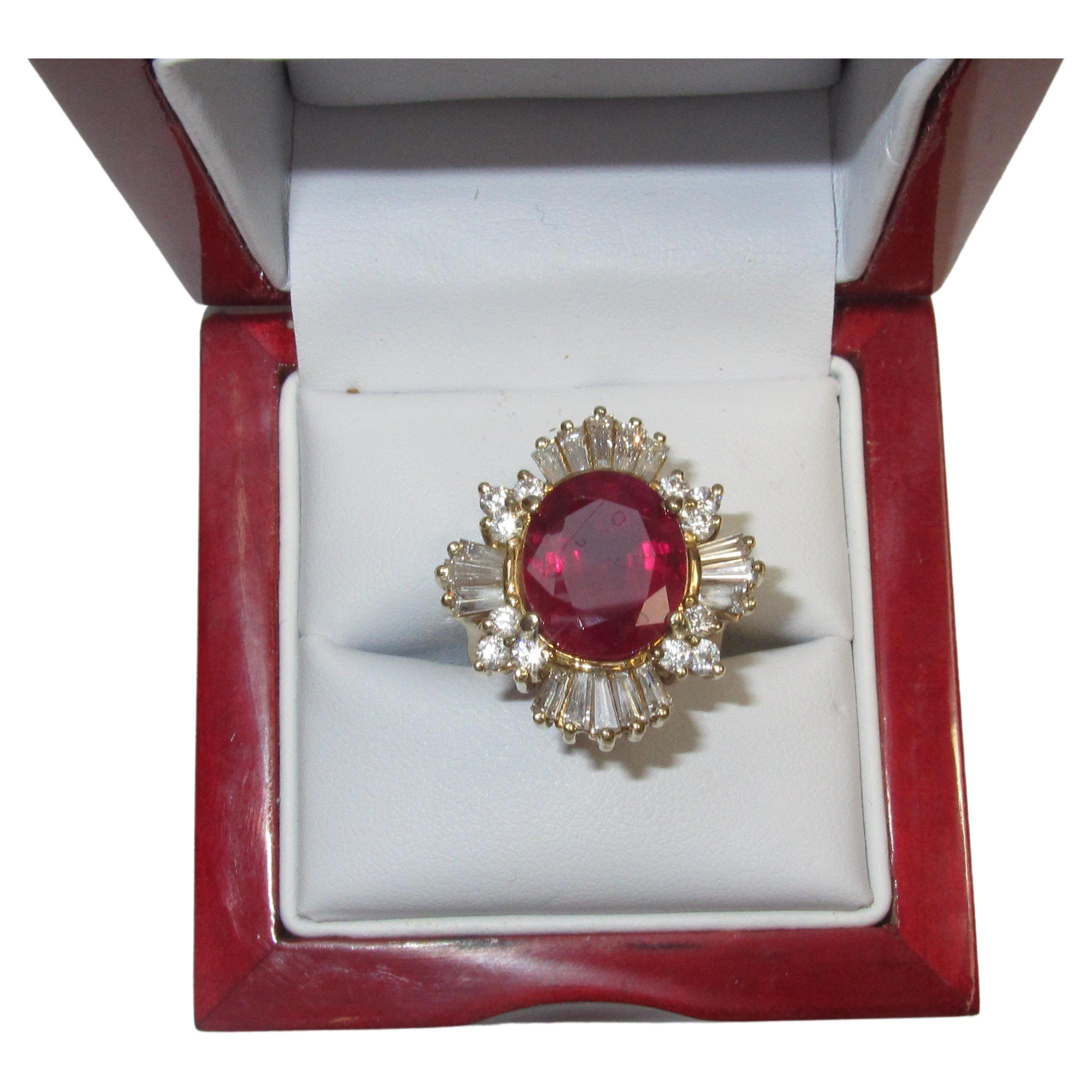 New SSEF Cert 5.641 CT Unheated Burma Mogok Clean Pigeon Red Ruby Diamond Ring For Sale 2
