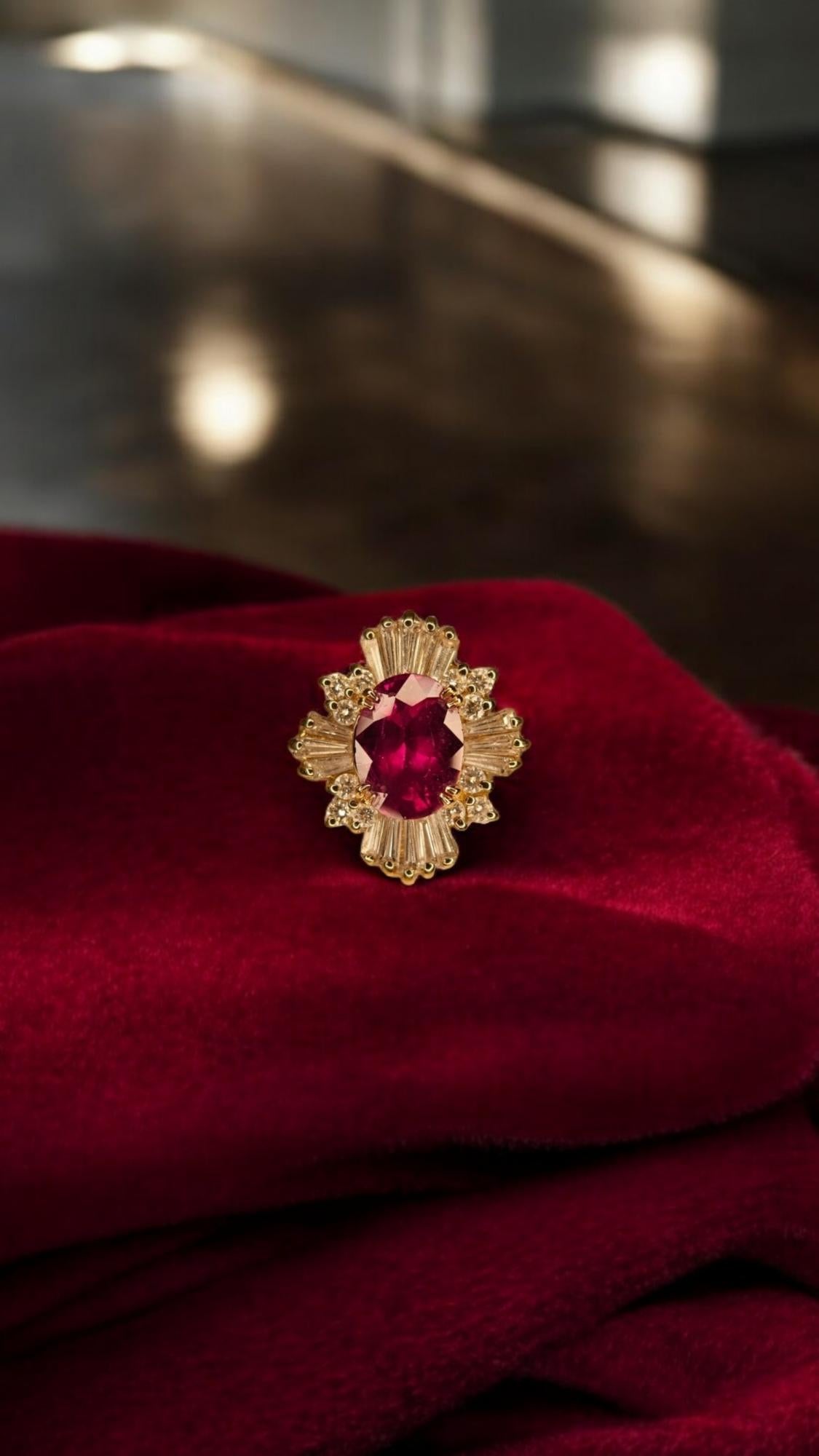 New SSEF Cert 5.641 CT Unheated Burma Mogok Clean Pigeon Red Ruby Diamond Ring For Sale 7