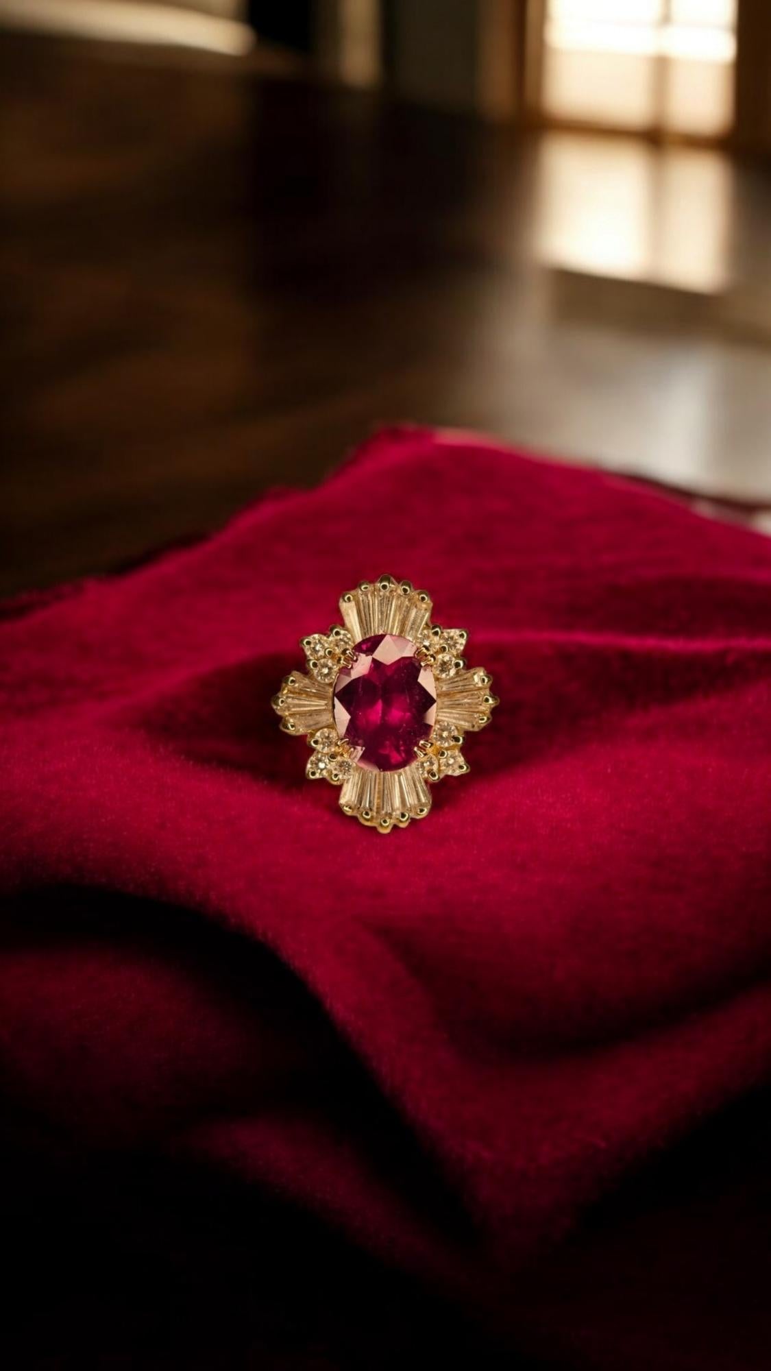 New SSEF Cert 5.641 CT Unheated Burma Mogok Clean Pigeon Red Ruby Diamond Ring For Sale 8