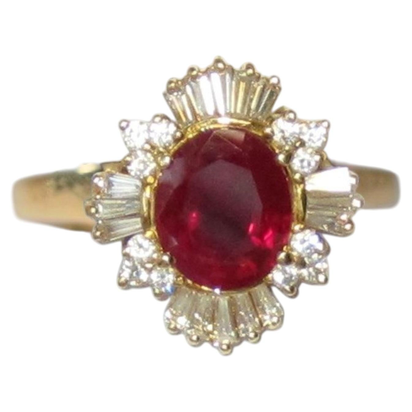 New SSEF Cert 5.641 CT Unheated Burma Mogok Clean Pigeon Red Ruby Diamond Ring