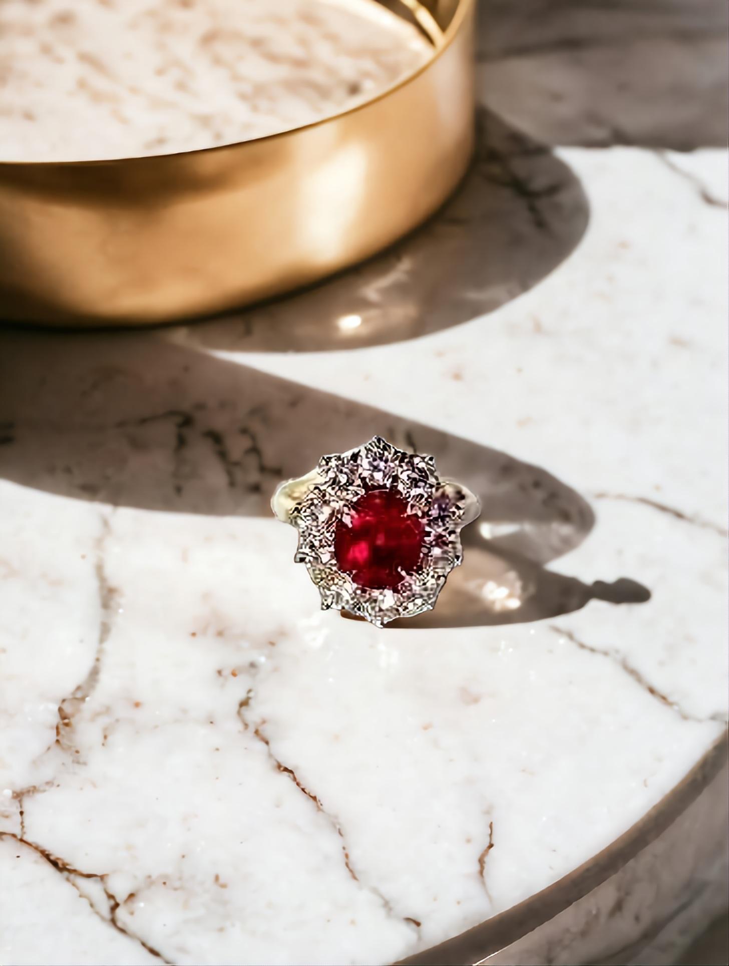 SSEF CERT PIGEON RED 2.50Ct Unheated Clean Burma Mogok Ruby Diamond Ring   For Sale 9