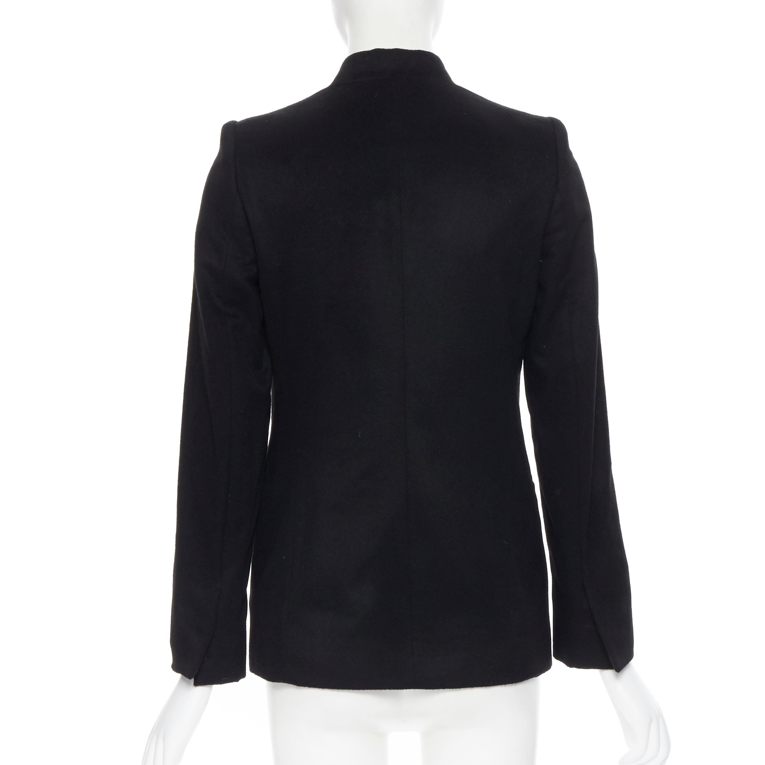 Women's new STELLA MCCARTNEY 100% cashmere black button boxy long blazer jacket IT34 XS