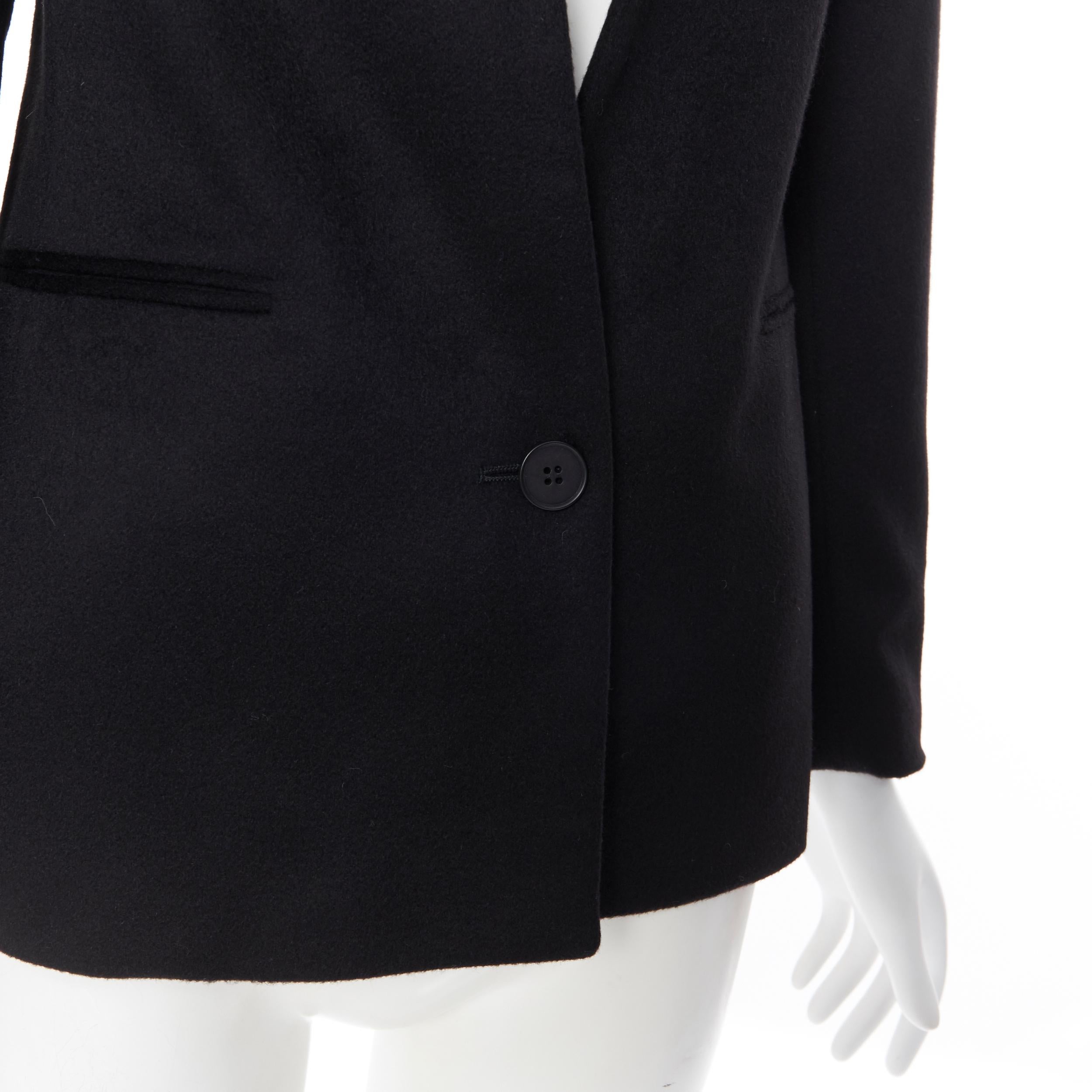 new STELLA MCCARTNEY 100% cashmere black button boxy long blazer jacket IT34 XS 2