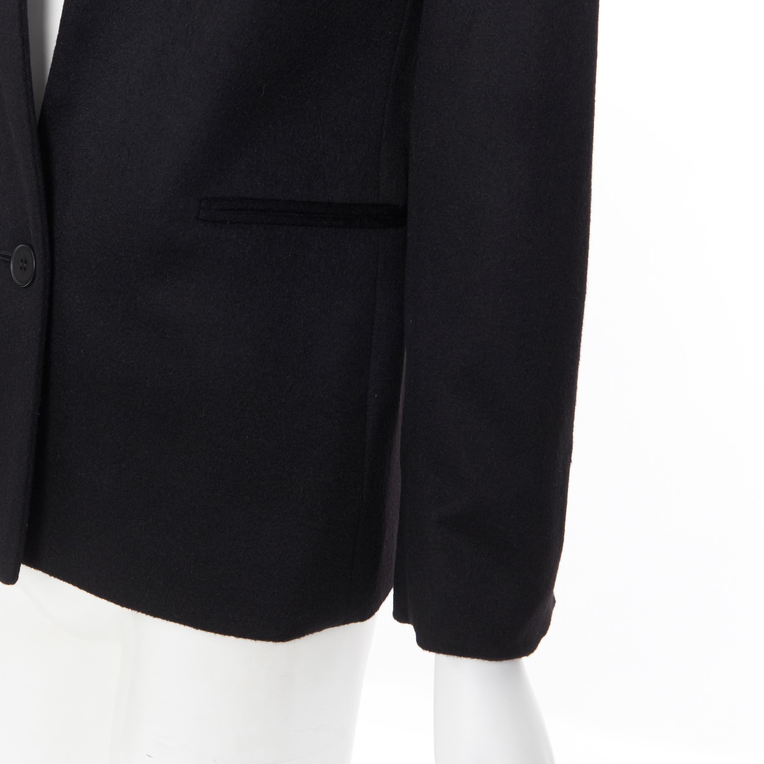 new STELLA MCCARTNEY 100% cashmere black button boxy long blazer jacket IT34 XS 3