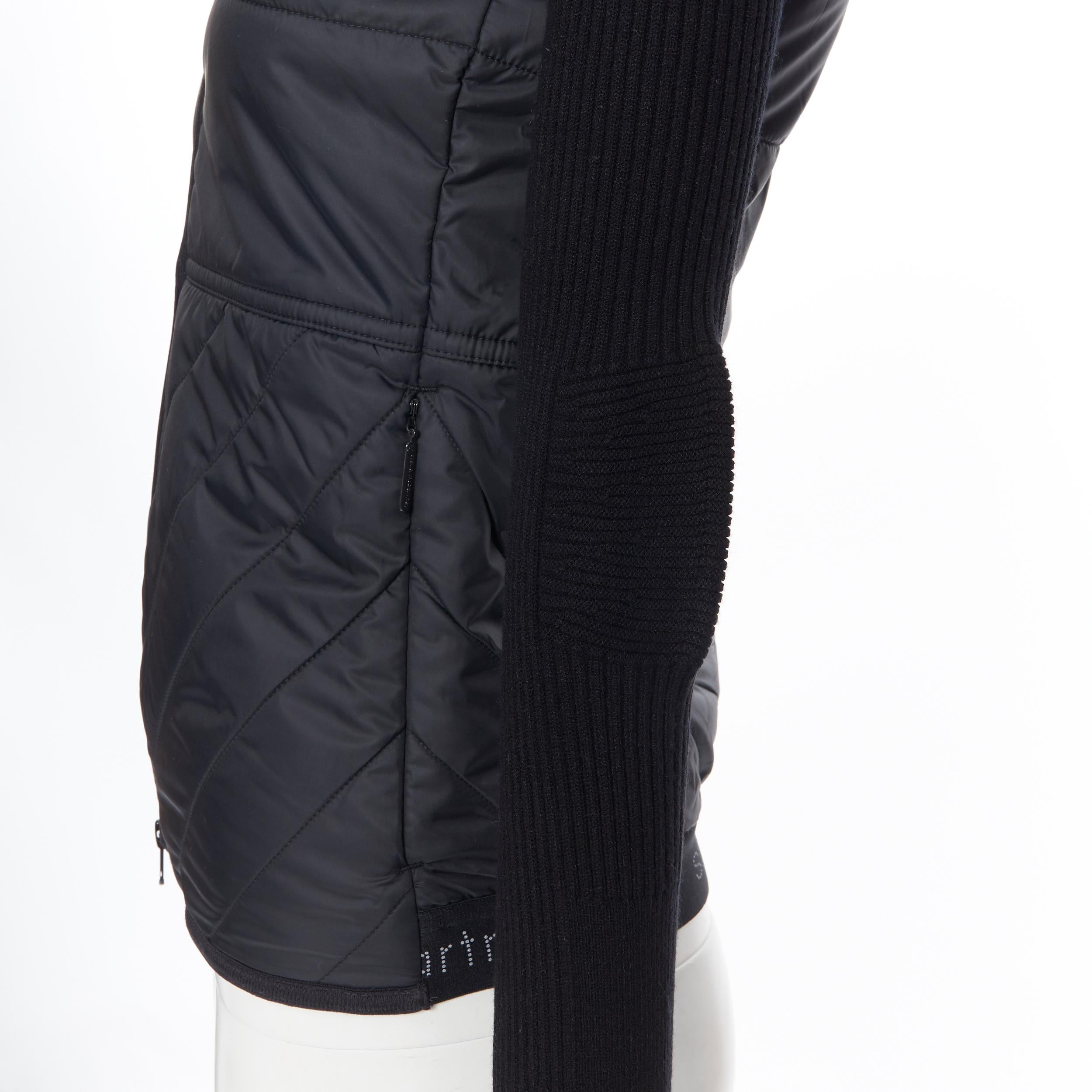 new STELLA MCCARTNEY ADIDAS black padded nylon sock knit fitted sleeve jacket XS 2