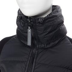 new STELLA MCCARTNEY ADIDAS black padded nylon sock knit fitted sleeve jacket XS