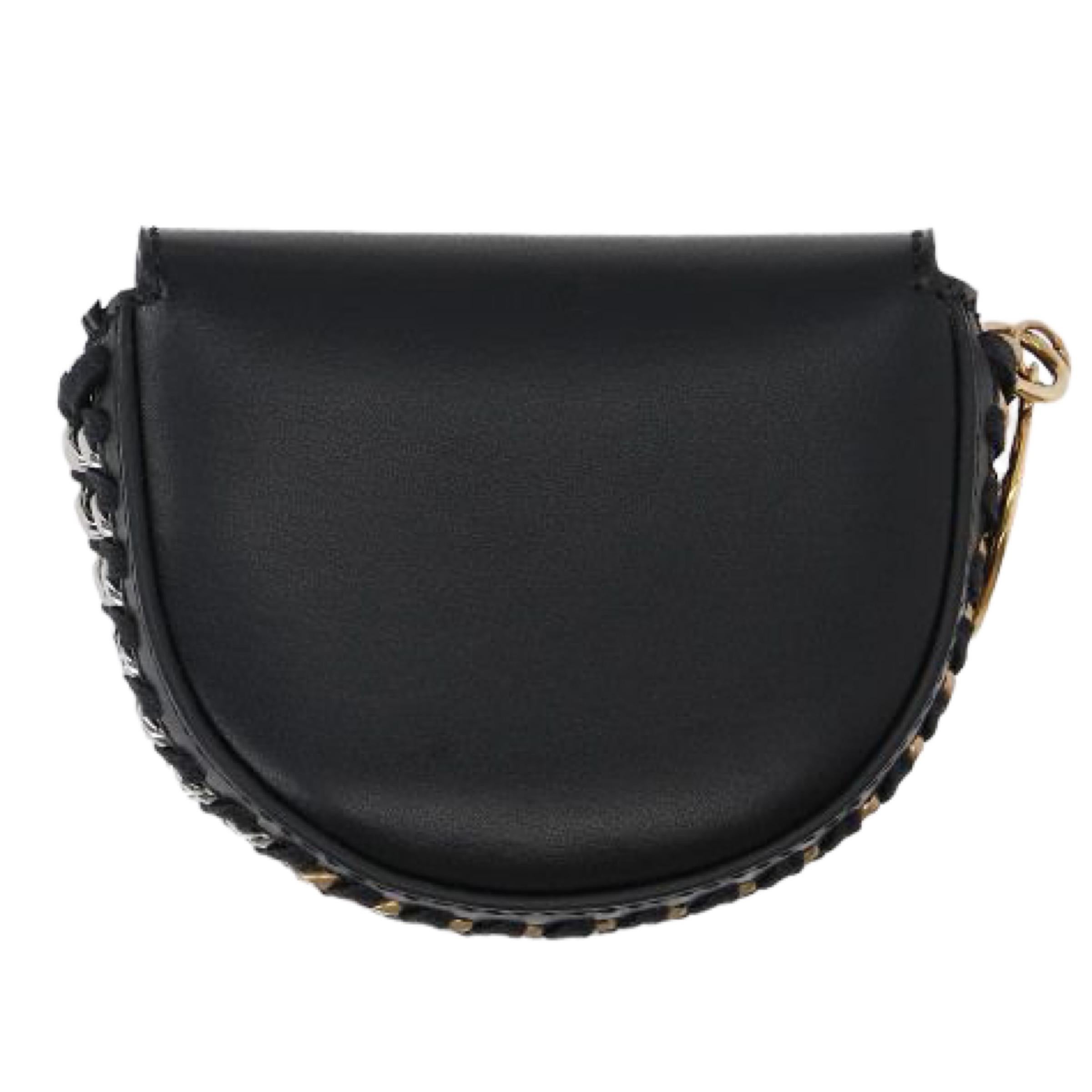 New Stella McCartney Black Frayme Mini Leather Crossbody Bag For Sale 1