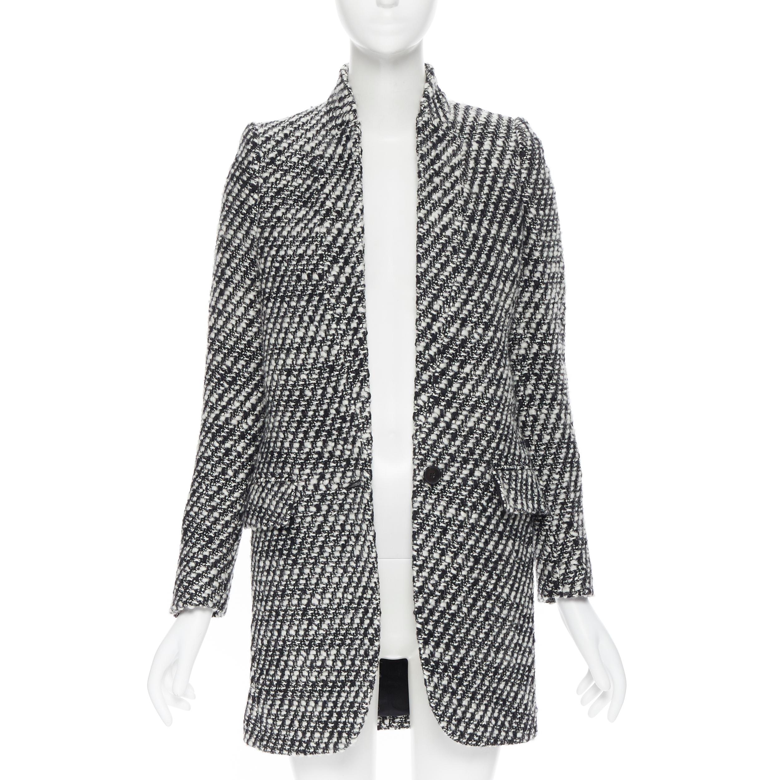 nuevo STELLA MCCARTNEY negro blanco boucle tweed abrigo a medida sin cuello IT34 XS en Nuevo Estado en Hong Kong, NT
