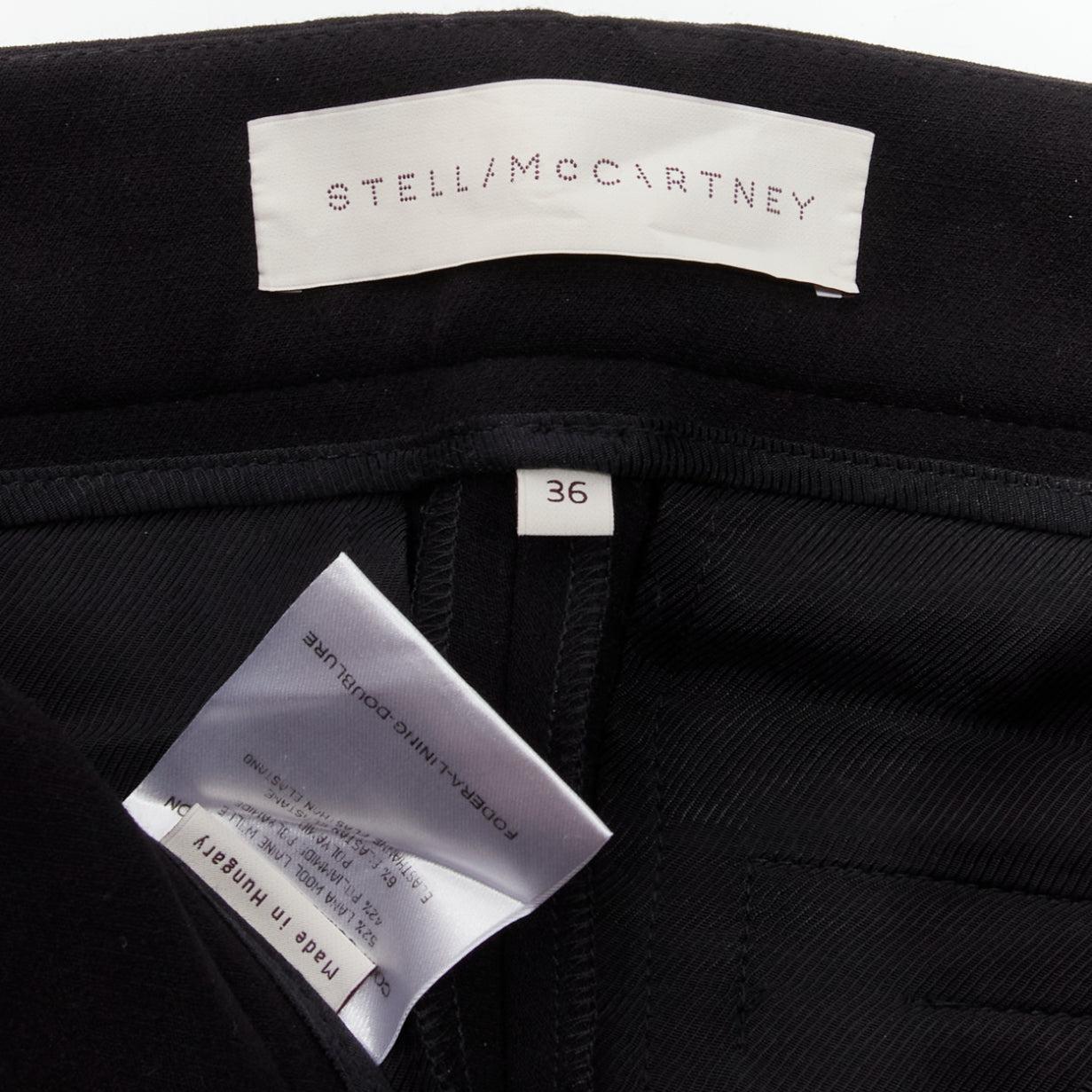 new STELLA MCCARTNEY black wool blend high waist back pocket cropped skinny pant For Sale 3