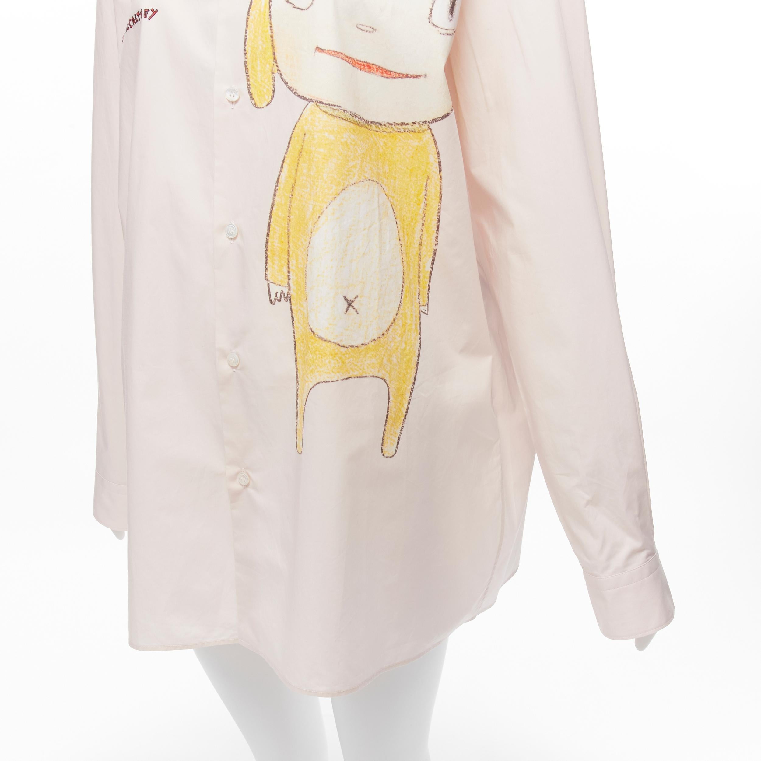 new STELLA MCCARTNEY Yoshitomo Nara 2021 pink cotton graphic print shirt L For Sale 2
