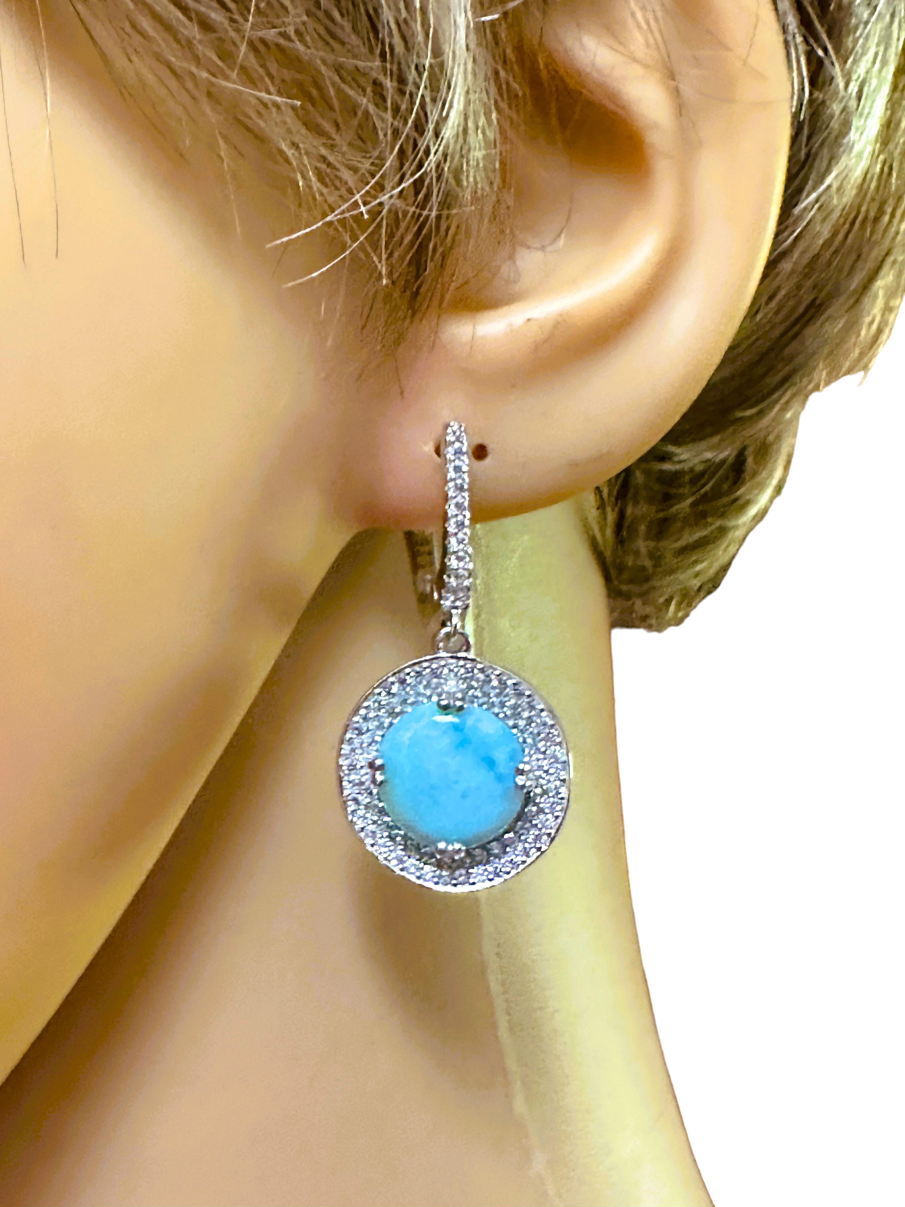 New Sterling Dominican Larimar Necklace and Earrings set In New Condition For Sale In Eagan, MN