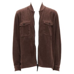 STONE ISLAND Braune Bomberjacke aus Korduroy mit Reißverschluss und Reißverschluss M