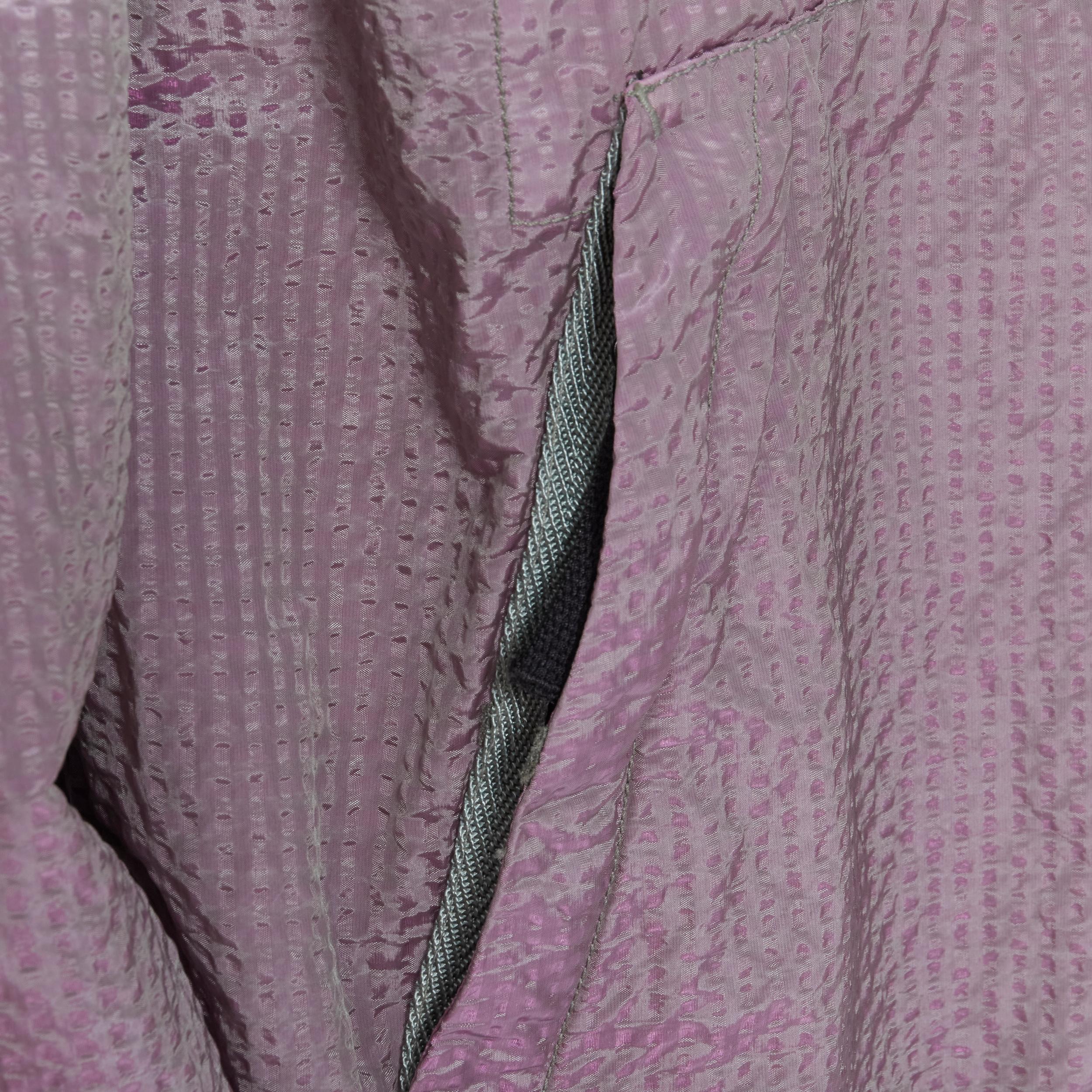 new STONE ISLAND Poly Frame iridescent purple seersucker nylon pullover hoodie M 4