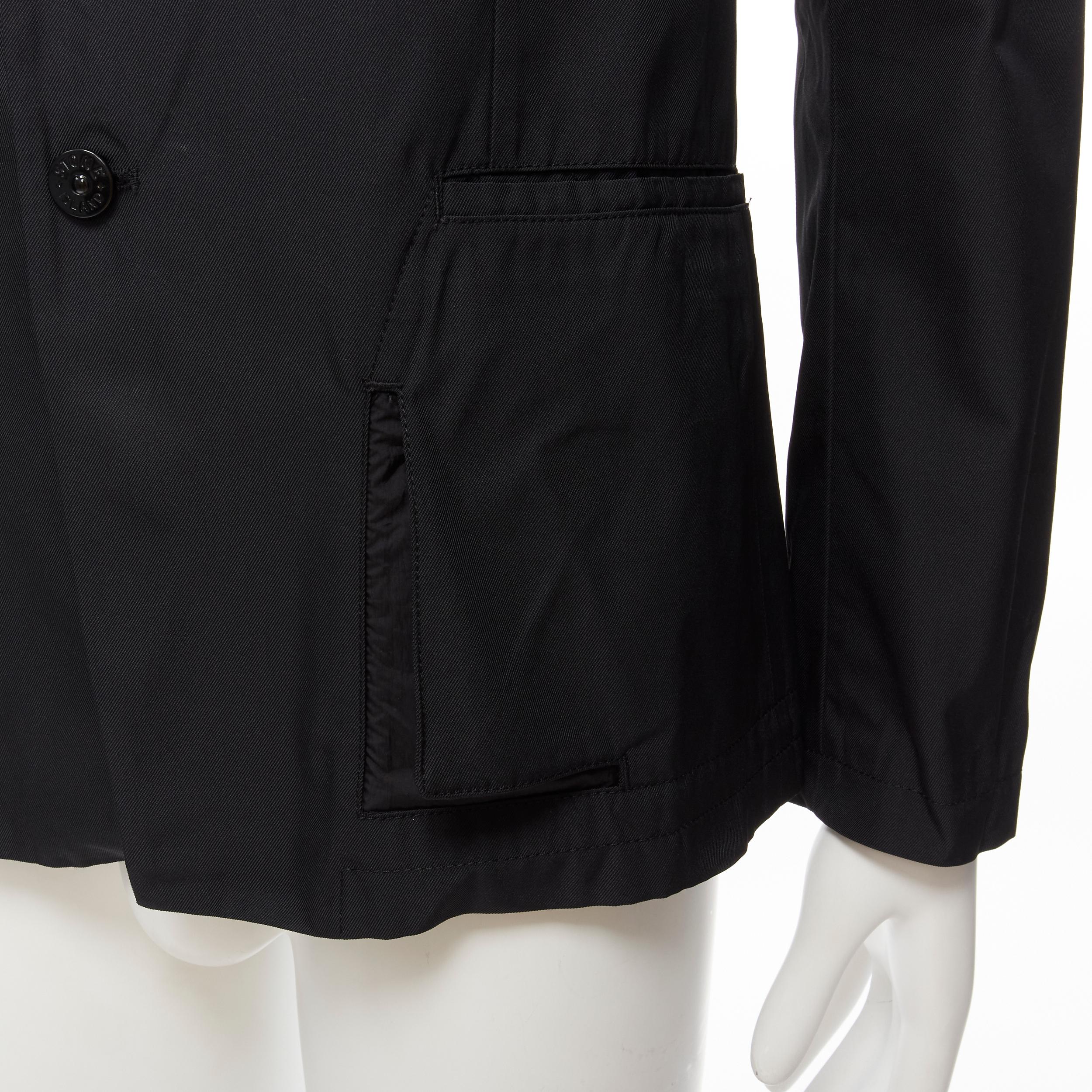 new STONE ISLAND Shadow Project black technical nylon logo patch blazer jacket S 3