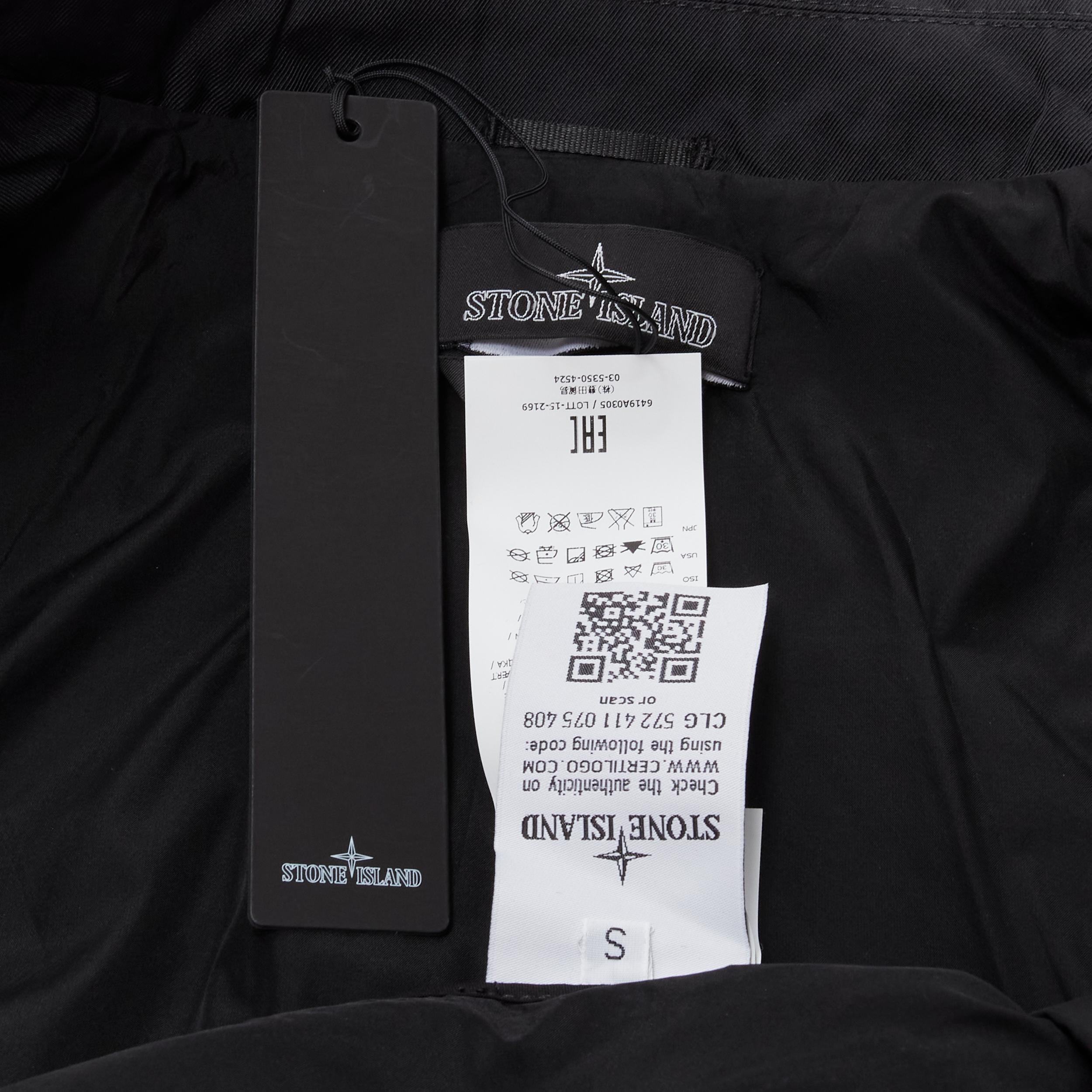 new STONE ISLAND Shadow Project black technical nylon logo patch blazer jacket S 4