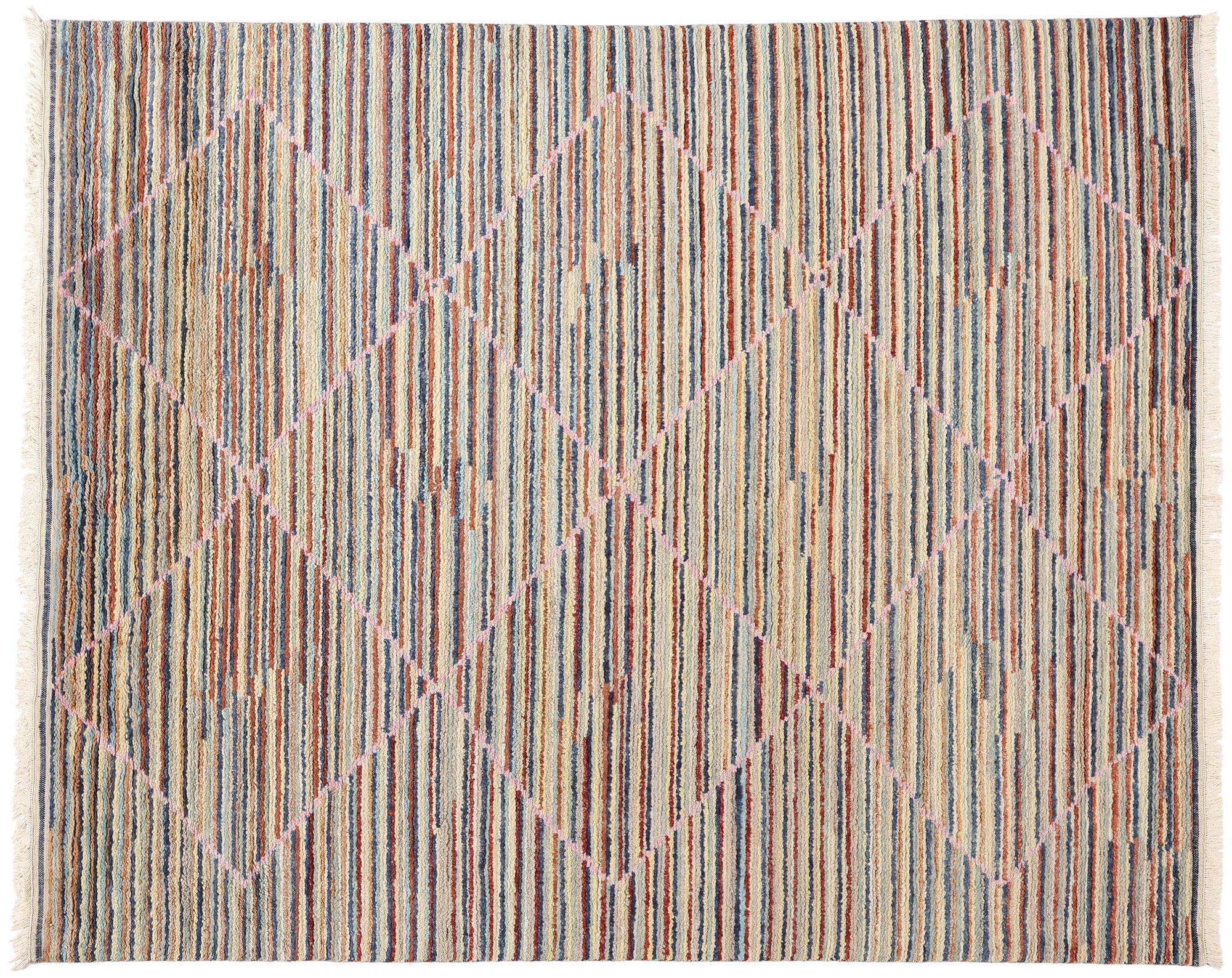 New Striated Harmony Tappeto marocchino moderno, 08'01 x 10'00 in vendita 2