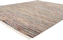 New Striated Harmony Modern Moroccan Rug, 08'01 x 10'00