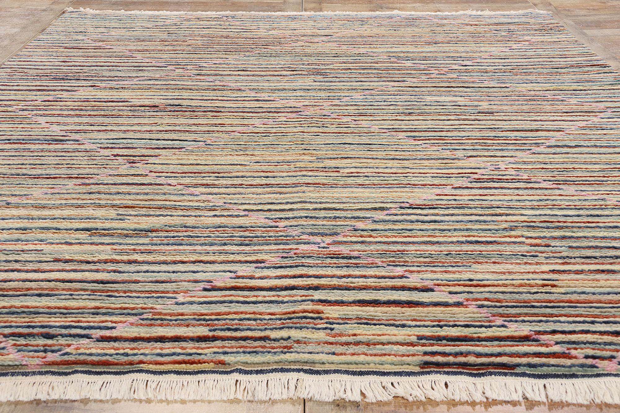 Lana New Striated Harmony Tappeto marocchino moderno, 08'01 x 10'00 in vendita