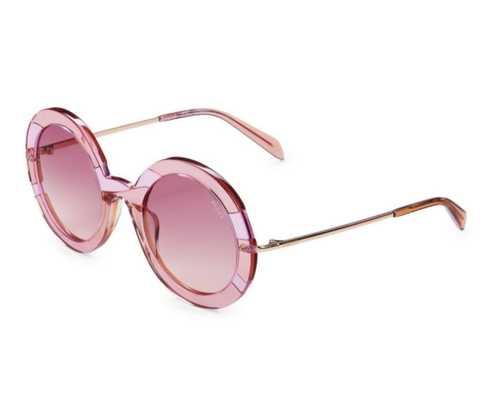 Nuevo Impresionantes gafas de sol Emilio Pucci Pink 70's Vibe con funda en venta 1